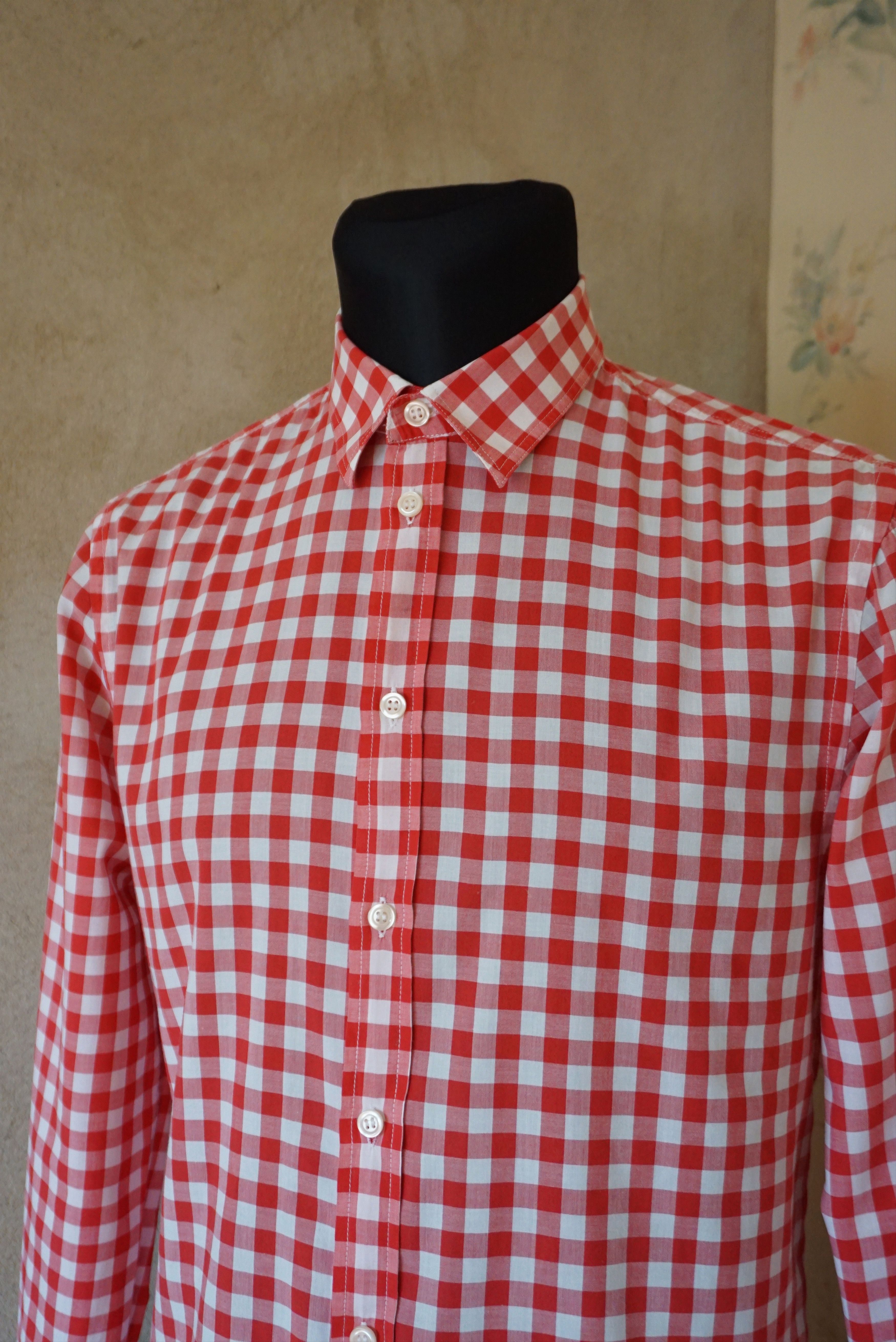 Filippa K Mens Filippa K Small S/M shirt red checked relaxed fit Size US S / EU 44-46 / 1 - 9 Thumbnail