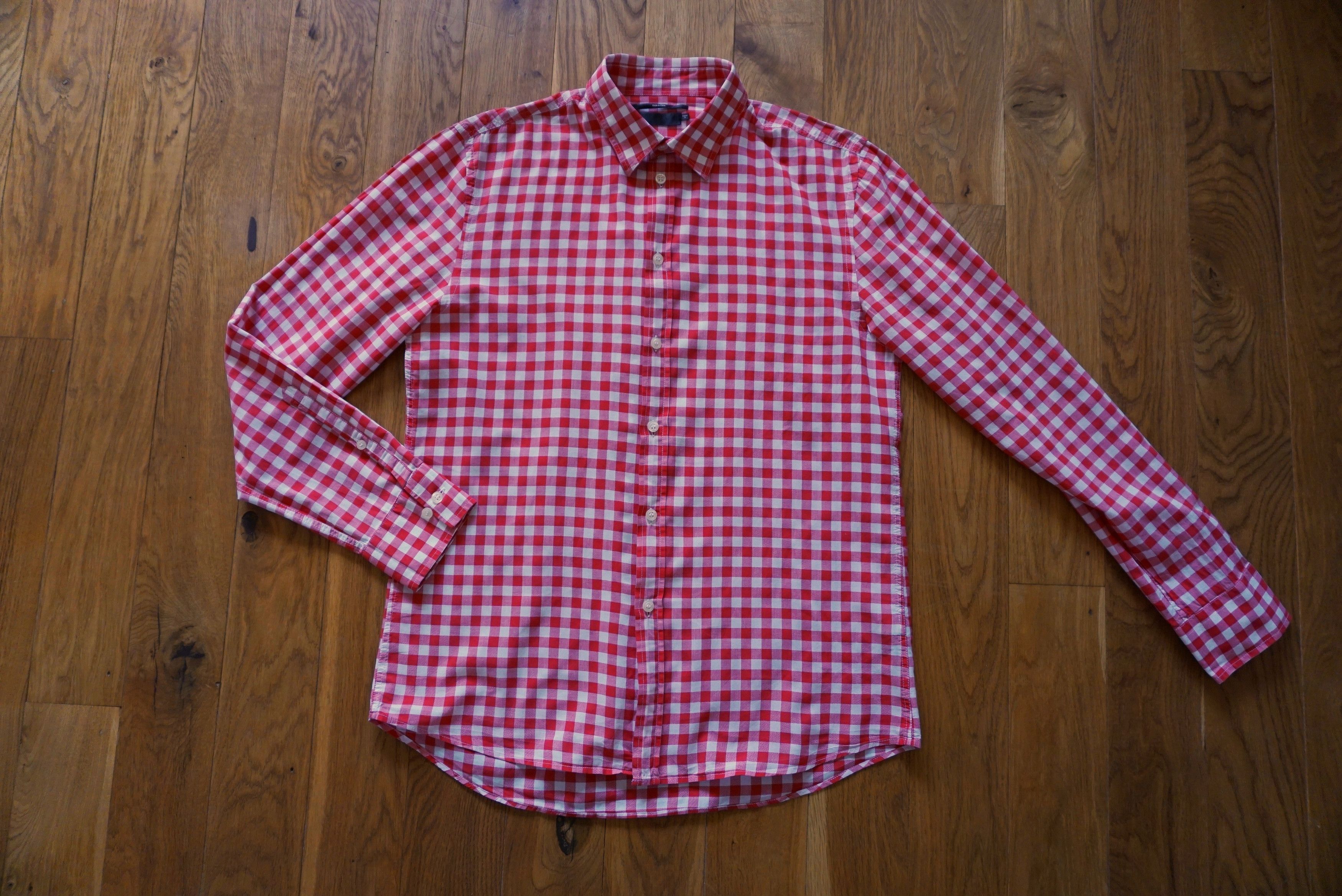 Filippa K Mens Filippa K Small S/M shirt red checked relaxed fit Size US S / EU 44-46 / 1 - 15 Thumbnail