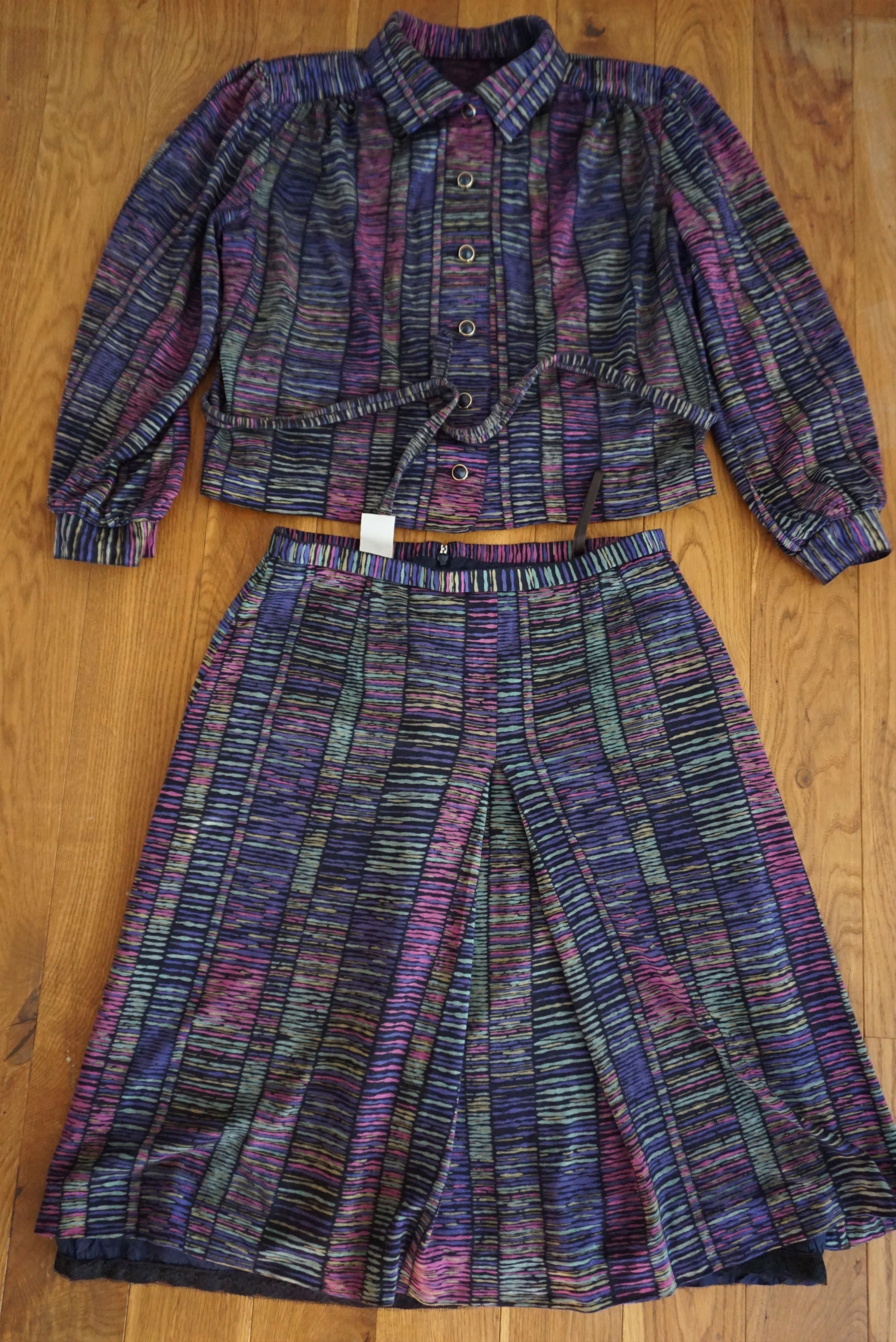 Vintage True vintage 70's 80's top & skirt set 42 M/L 8/10 wool Size M / US 6-8 / IT 42-44 - 13 Thumbnail