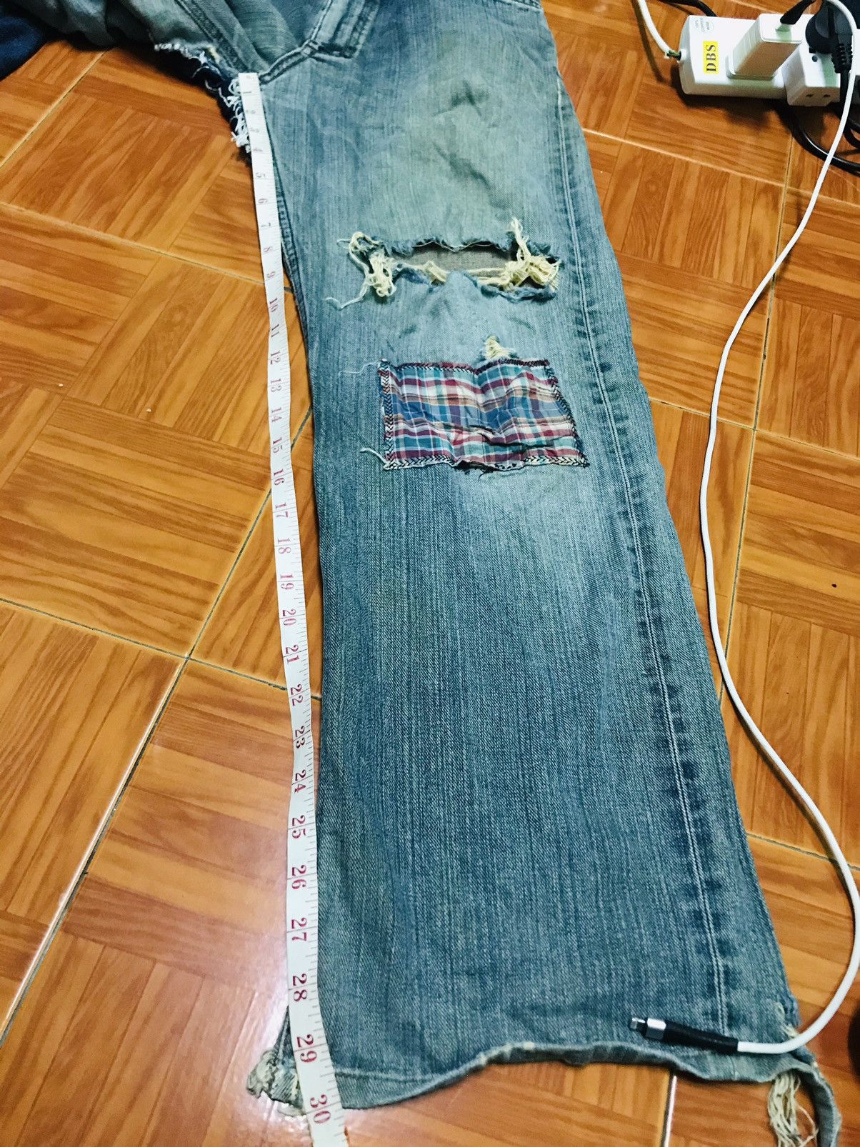 Lee “Vintage Distressed Light Blue Denim Jeans – Faded Wash Size US 31 - 15 Thumbnail