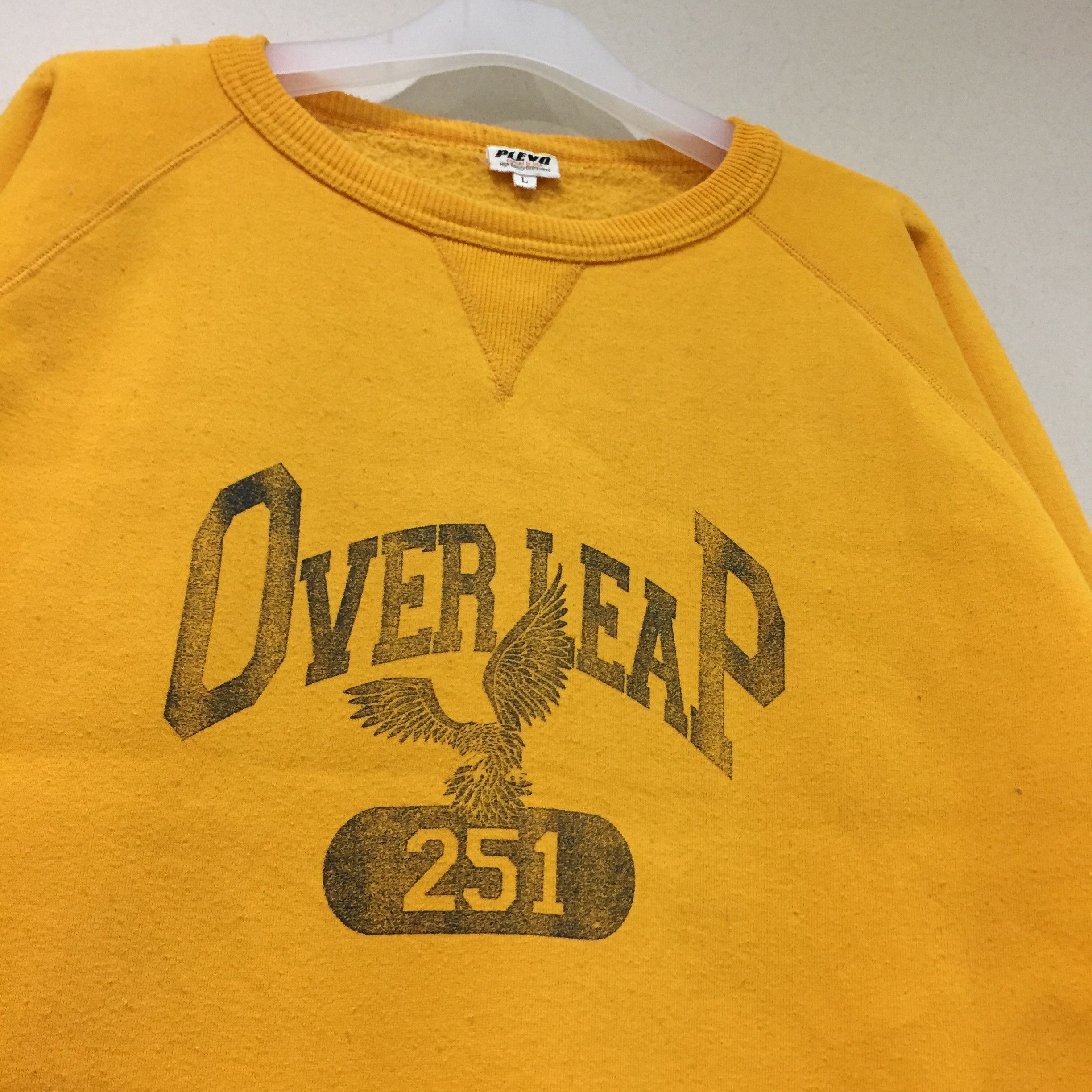 Vintage PLEVO sweatshirt spell out big logo.. over leap logo.. Size L / US 10 / IT 46 - 3 Thumbnail