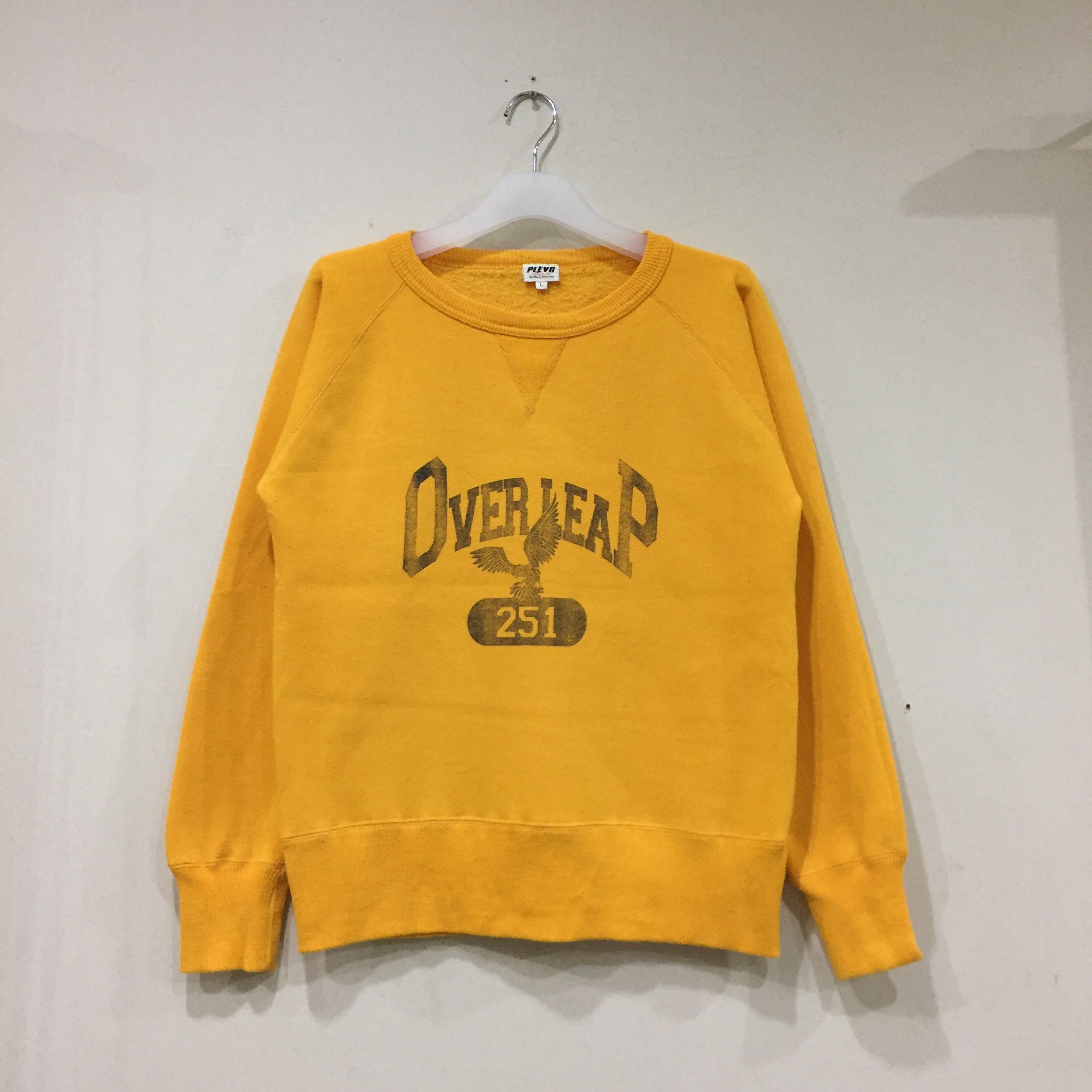 Vintage PLEVO sweatshirt spell out big logo.. over leap logo.. Size L / US 10 / IT 46 - 1 Thumbnail