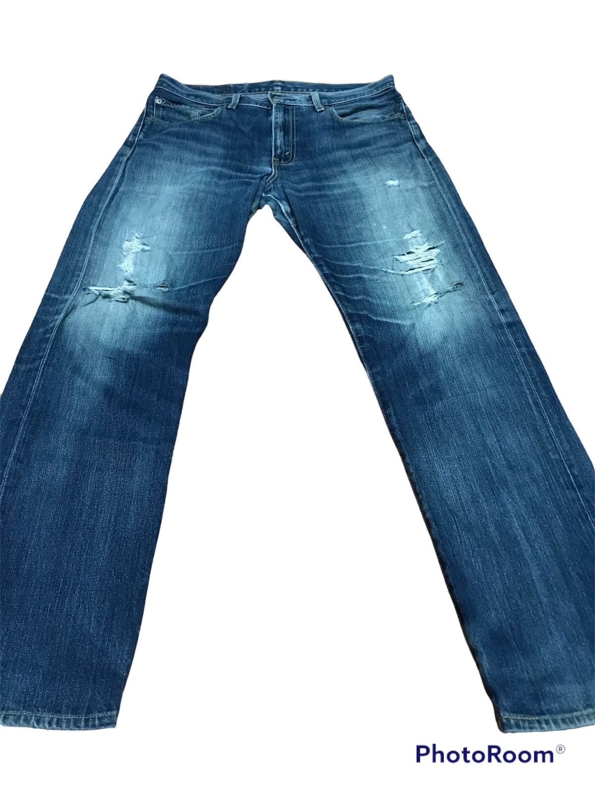 Levi's “Vintage Distressed Light Blue Denim Jeans – Faded Wash Size US 33 - 3 Thumbnail
