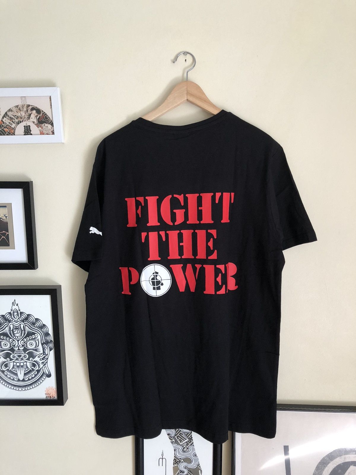 image of Public Enemy Fight The Power T-Shirt in Black, Men's (Size XL)