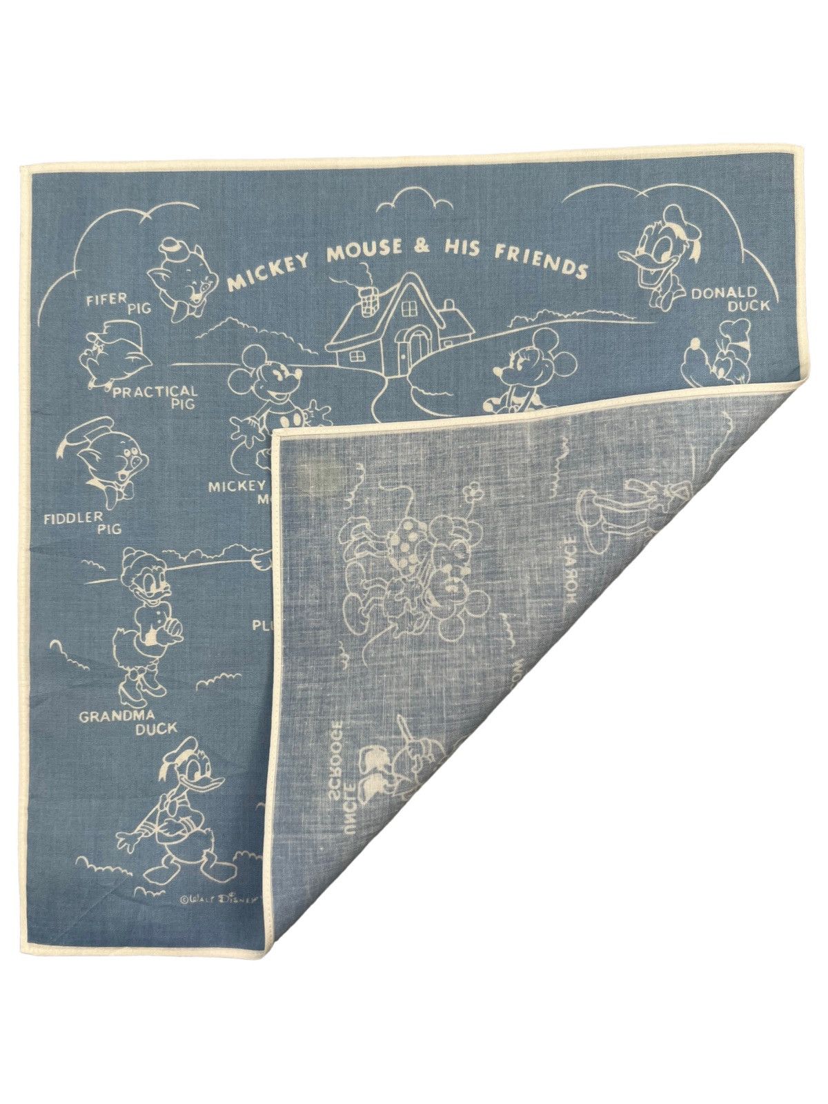 Disney Mickey Mouse & His Friends Handkerchief Bandana Pocketsquare Size ONE SIZE - 4 Thumbnail