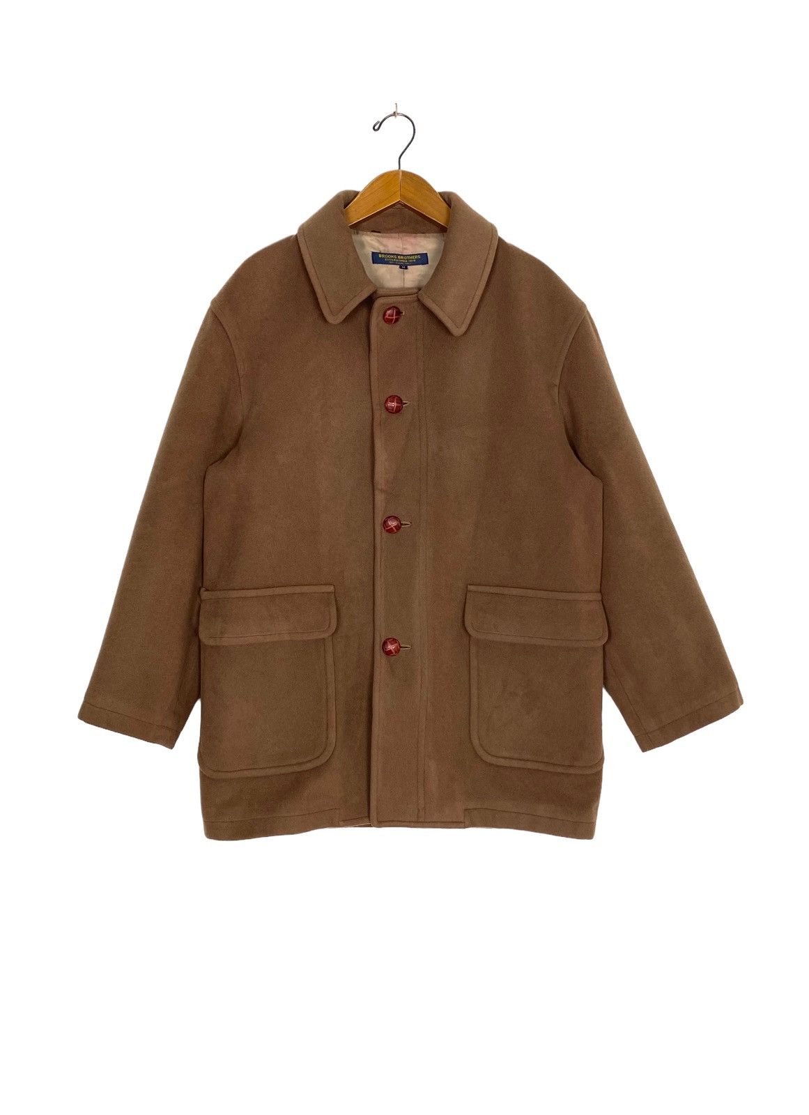 image of Vintage Brooks Brothers Wool Coat Made In Japan in Brown, Men's (Size Medium)