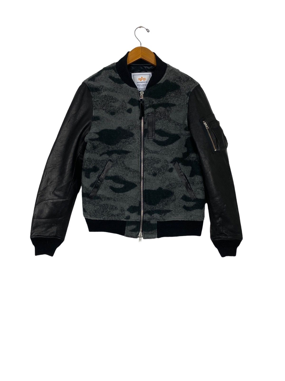 Alpha Industries Rare‼️ Alpha Industries Wool Bomber Jacket Camouflage Medium Size US M / EU 48-50 / 2 - 1 Thumbnail