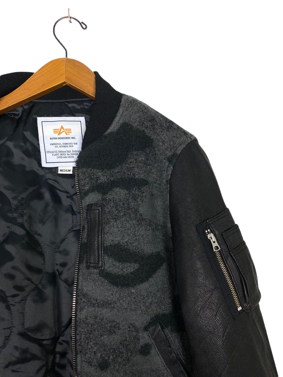 Alpha Industries Rare‼️ Alpha Industries Wool Bomber Jacket Camouflage Medium Size US M / EU 48-50 / 2 - 4 Thumbnail