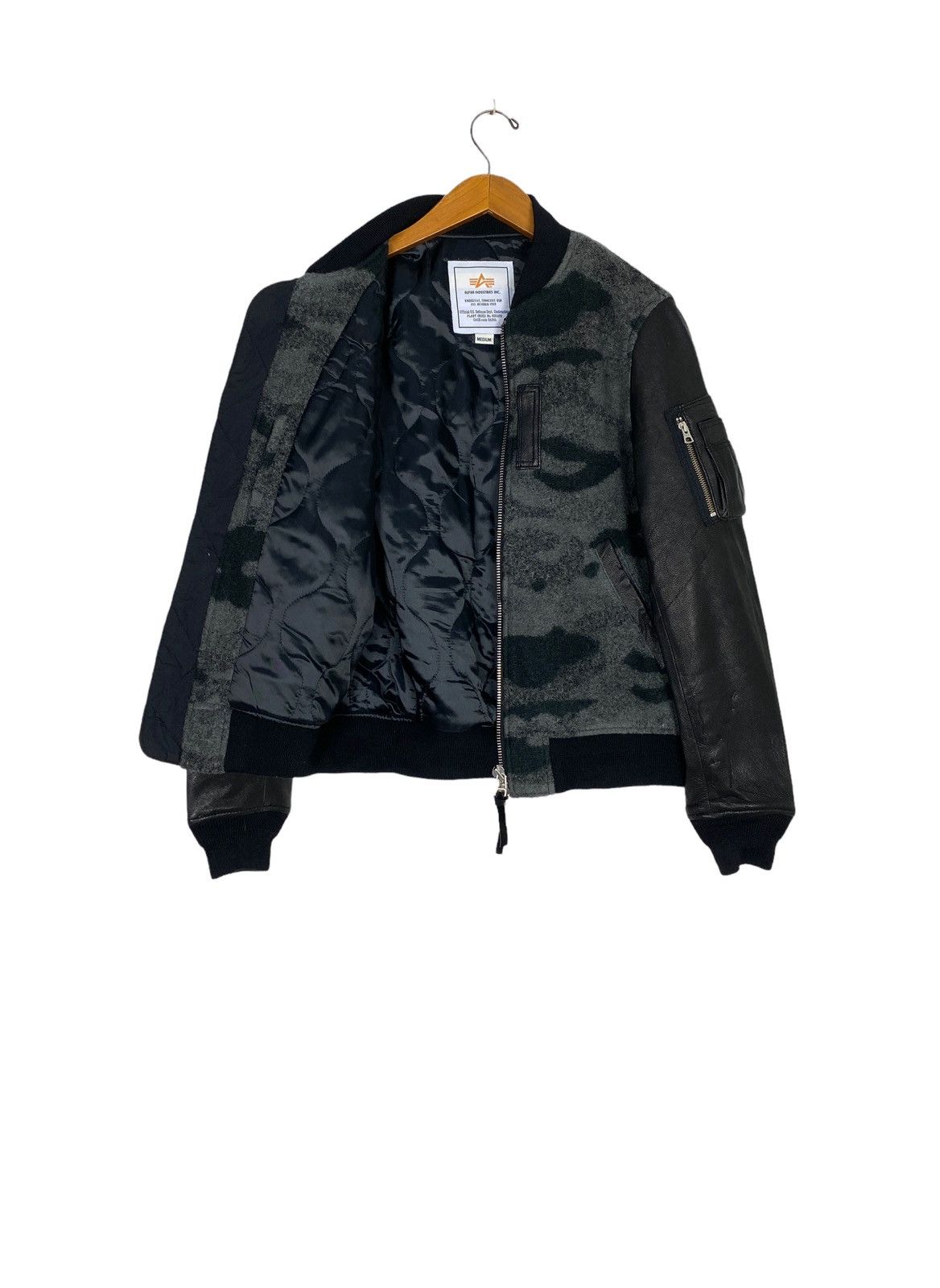 Alpha Industries Rare‼️ Alpha Industries Wool Bomber Jacket Camouflage Medium Size US M / EU 48-50 / 2 - 2 Thumbnail