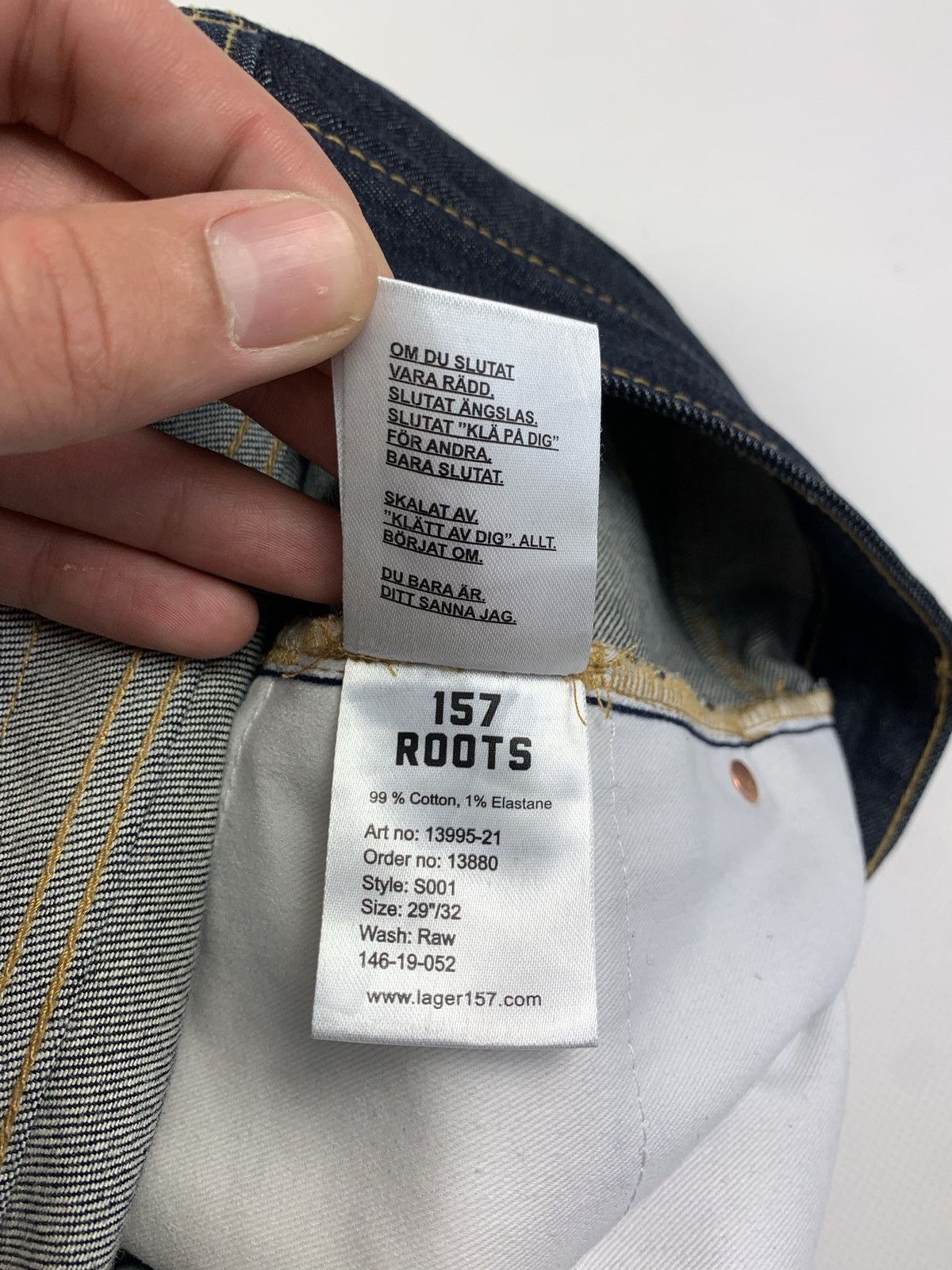 Designer 157 Roots men’s selvage denim rope dyed 12 Oz jeans Size US 29 - 8 Thumbnail