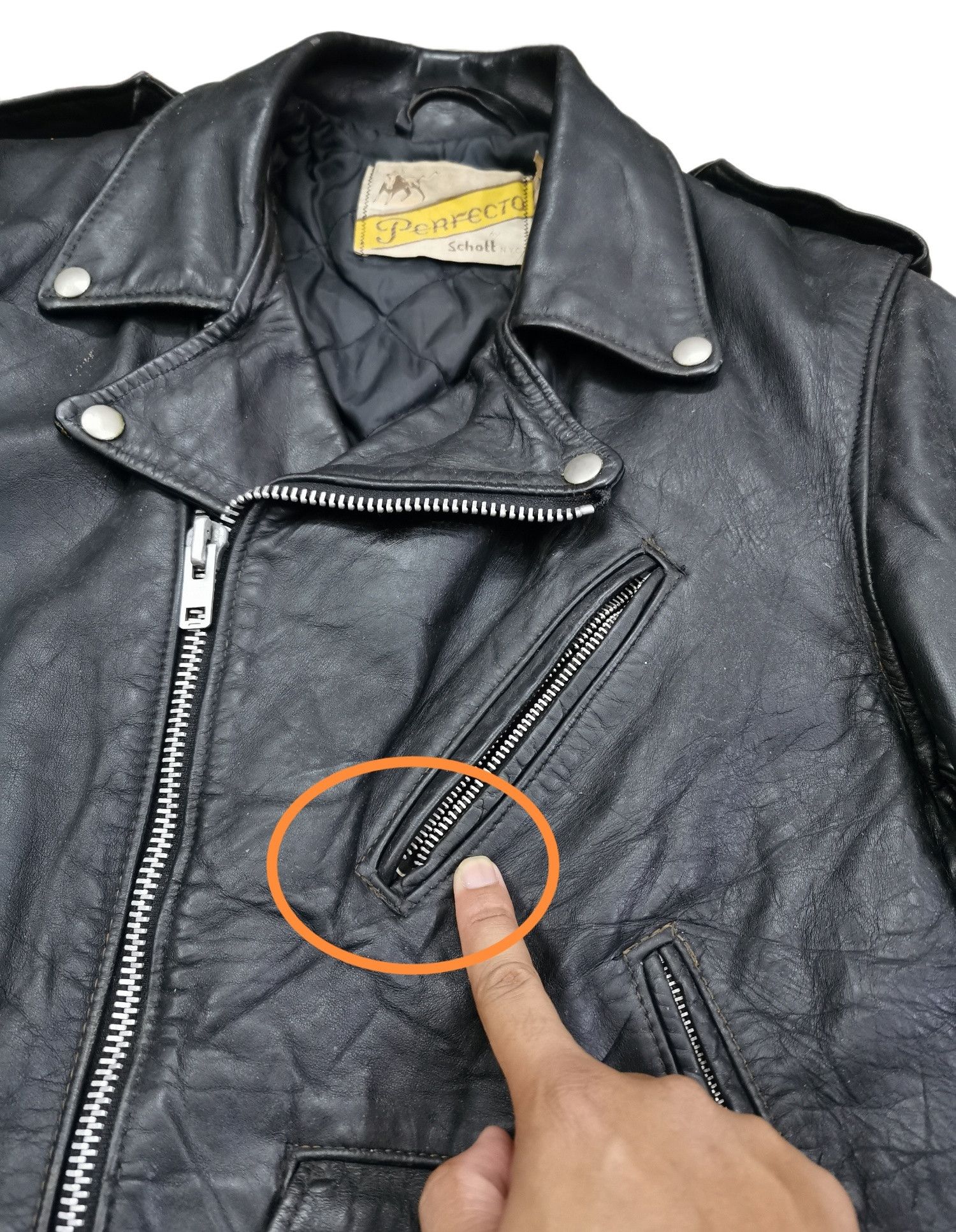 Schott Schott Perfecto 50's & 60's Rock'n Roll Leather Jacket Size US S / EU 44-46 / 1 - 18 Thumbnail