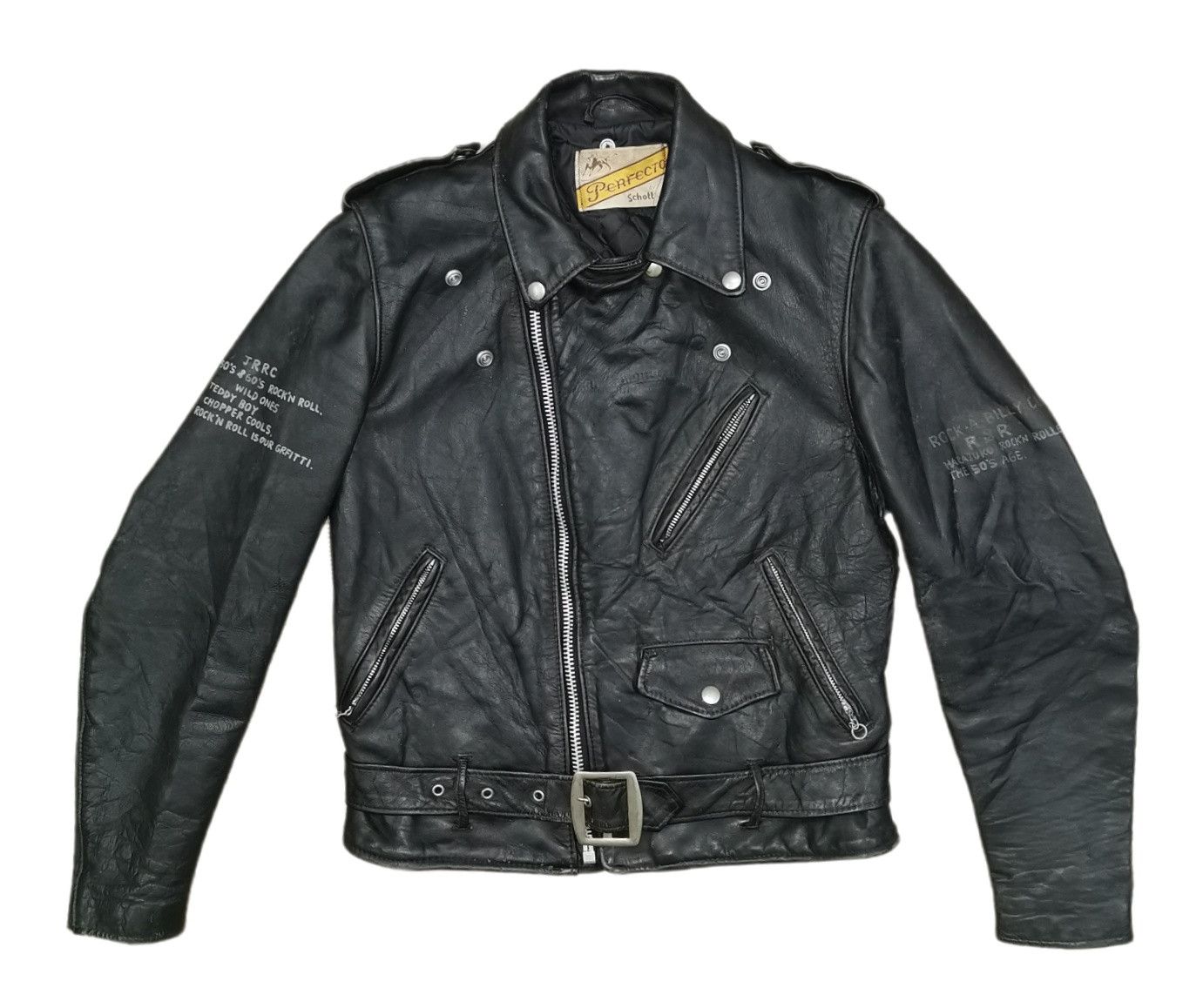 Schott Schott Perfecto 50's & 60's Rock'n Roll Leather Jacket Size US S / EU 44-46 / 1 - 2 Thumbnail