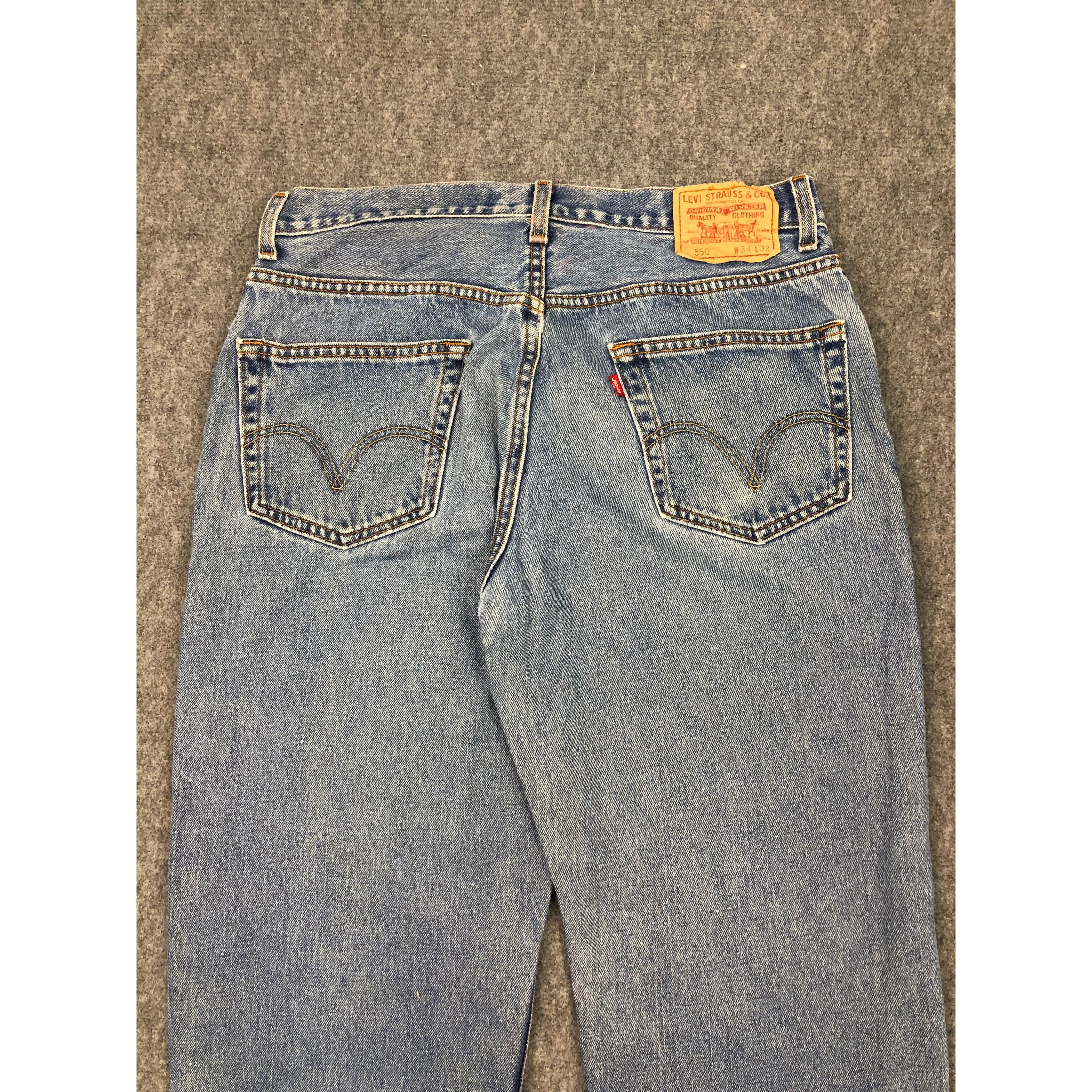 Levi's × Vintage Vintage Levis 550 Relaxed Fit Blue Denim DP0222 Size US 33 - 3 Thumbnail