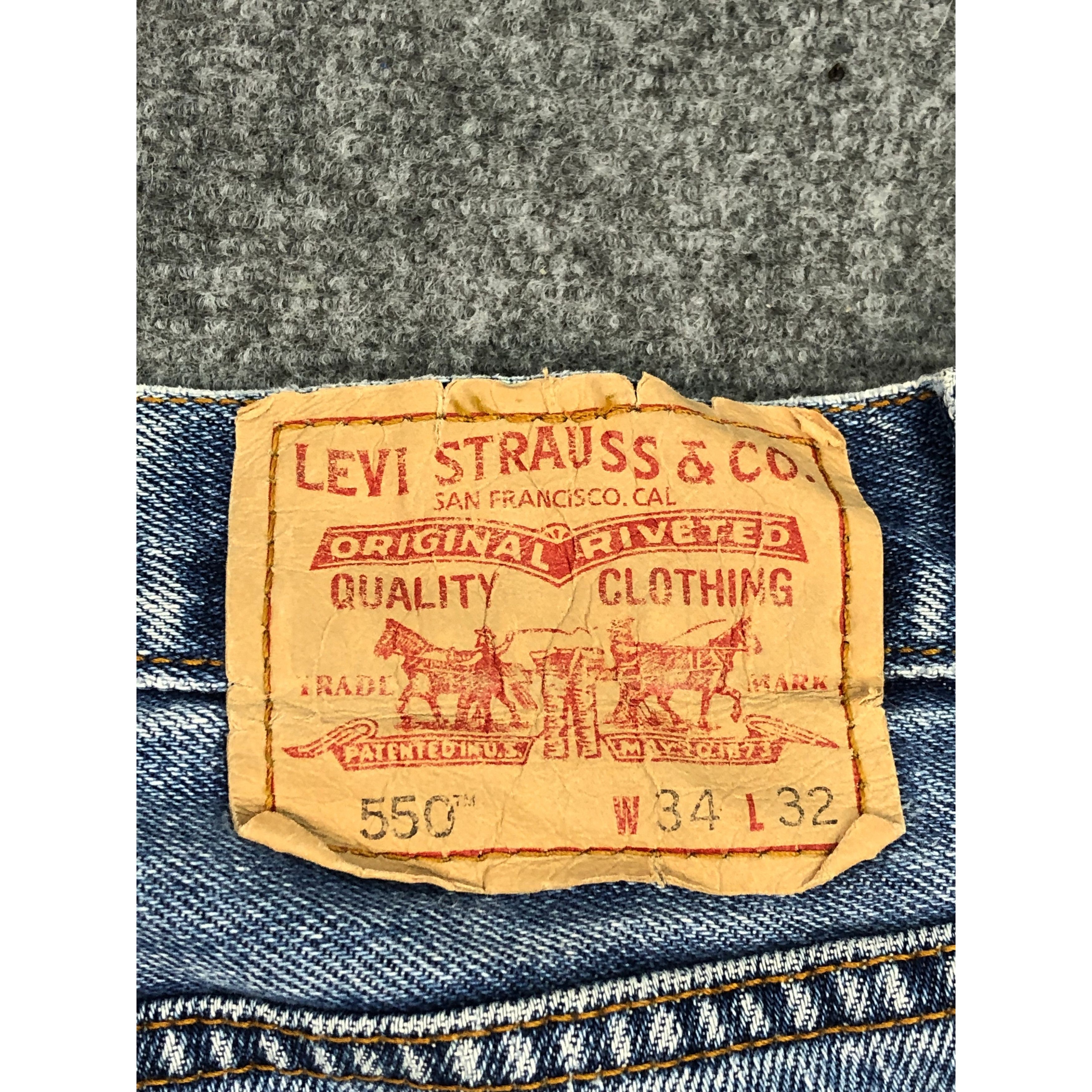 Levi's × Vintage Vintage Levis 550 Relaxed Fit Blue Denim DP0222 Size US 33 - 4 Thumbnail