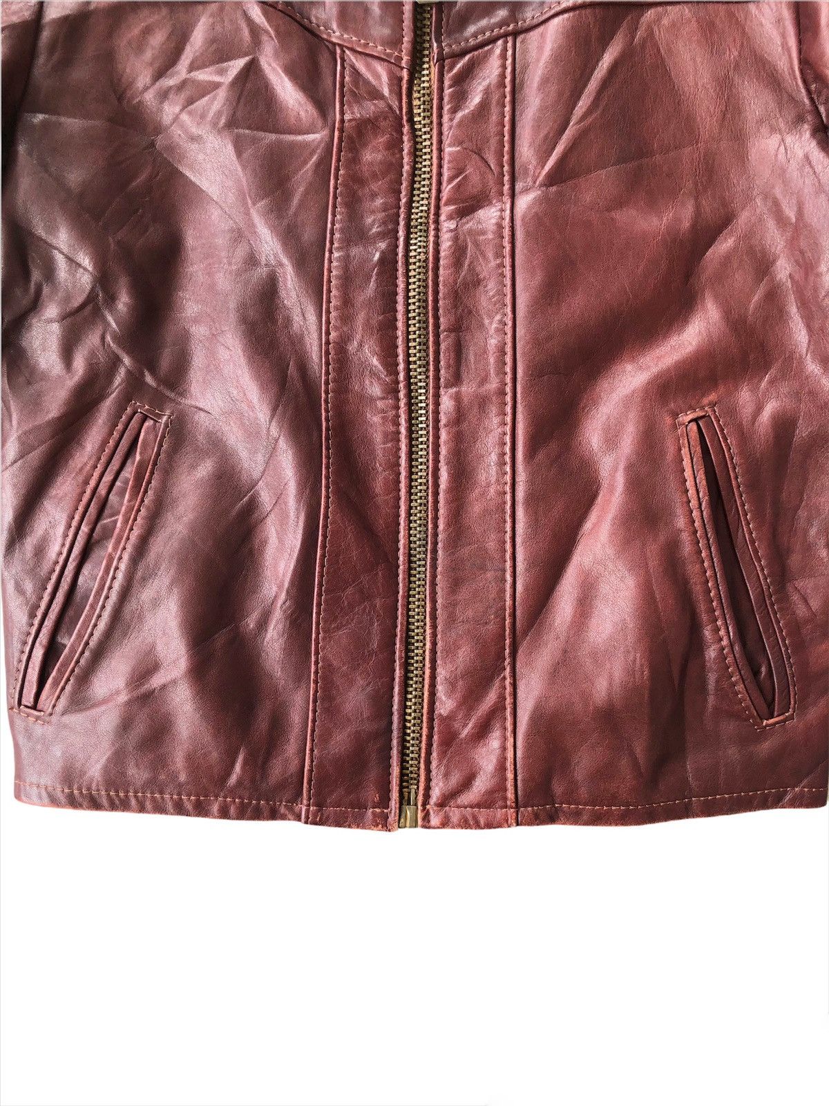 Genuine Leather Vintage 70s Rome Peabody Massachusetts Biker Leather Jacket Size US M / EU 48-50 / 2 - 3 Thumbnail