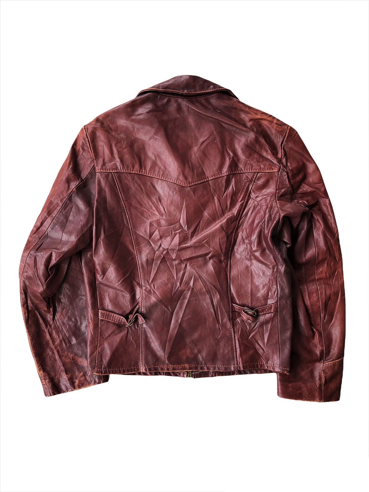Genuine Leather Vintage 70s Rome Peabody Massachusetts Biker Leather Jacket Size US M / EU 48-50 / 2 - 2 Thumbnail