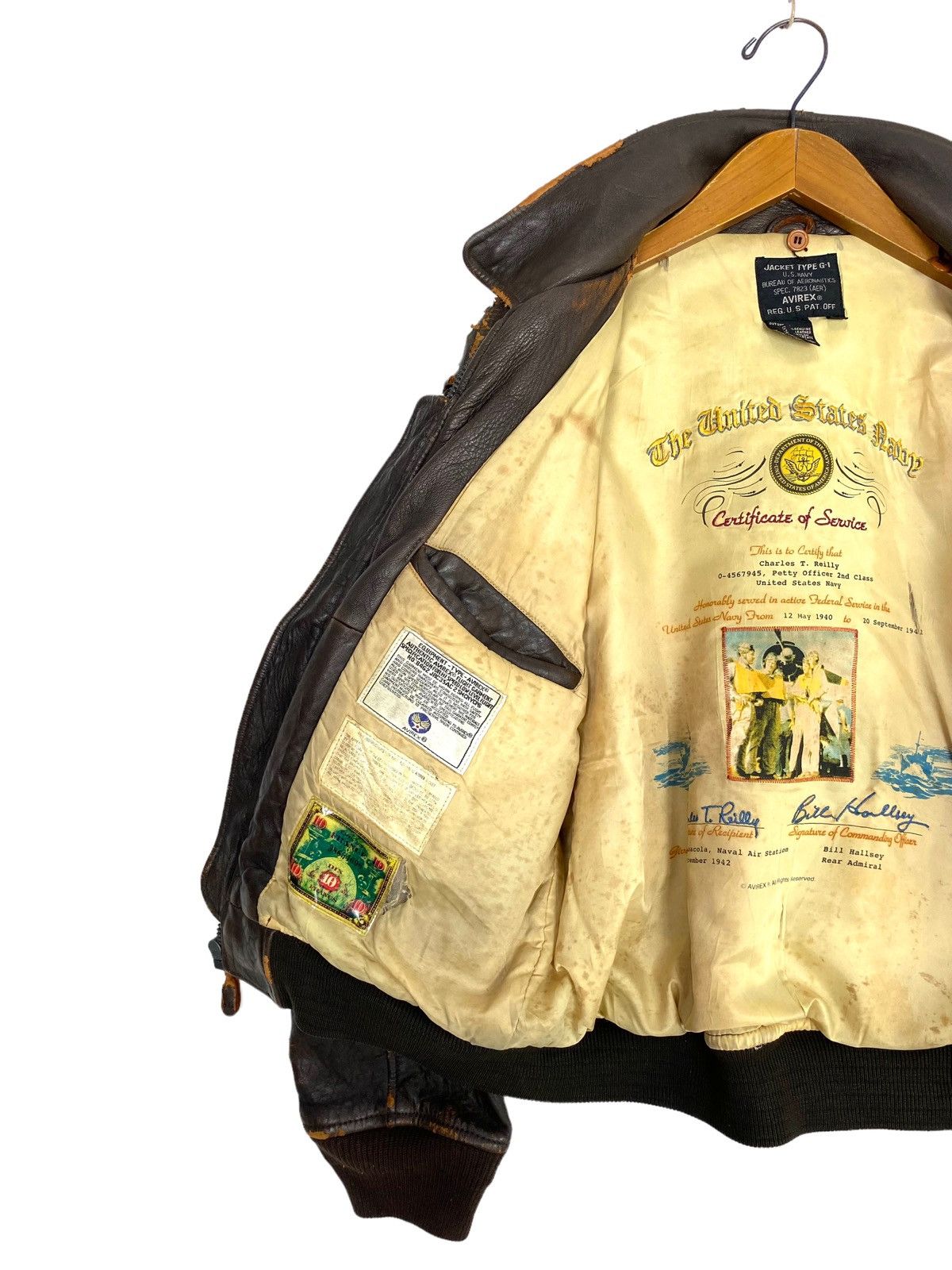 vintage leather type G-1 flight jacket