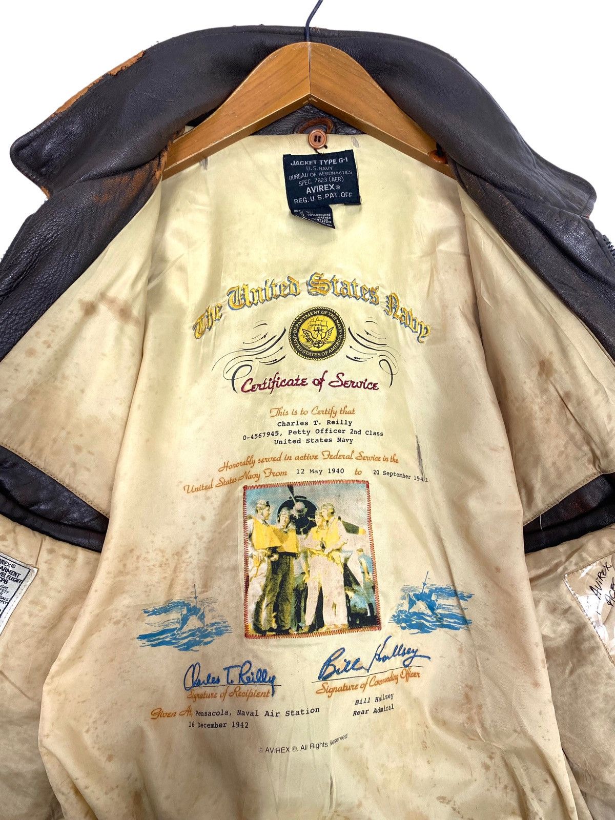 Avirex Vtg 80’s DISTRESSED Avirex Type G-1 Leather Flight Jacket Size US XS / EU 42 / 0 - 4 Thumbnail
