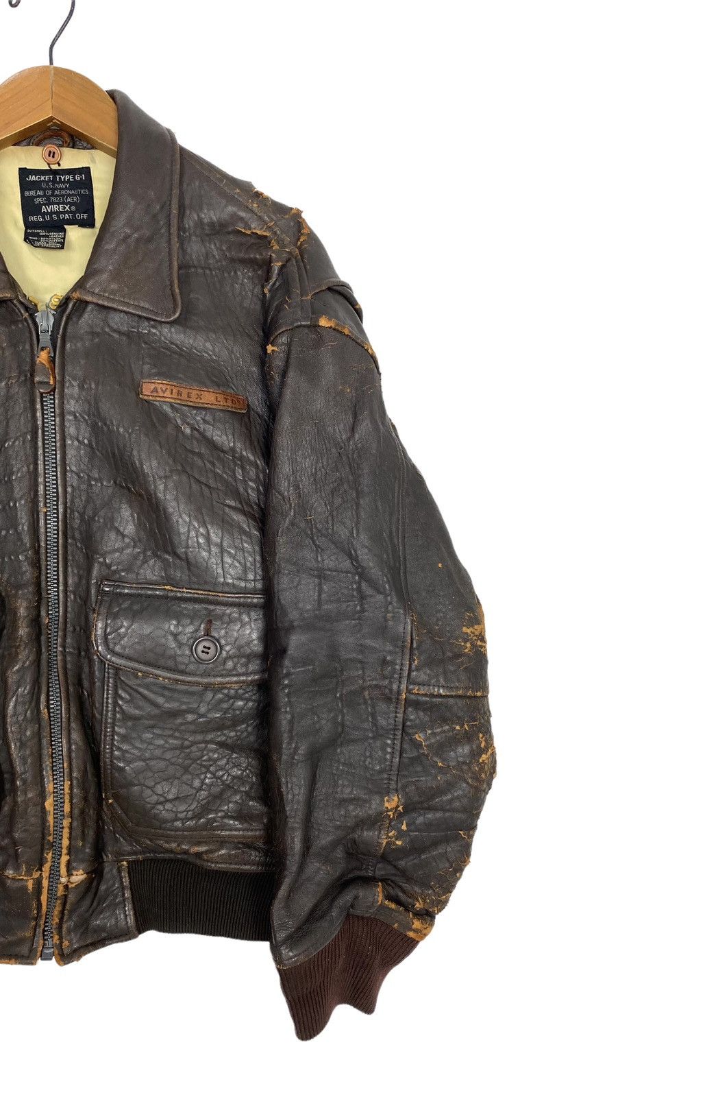 Avirex Vtg 80’s DISTRESSED Avirex Type G-1 Leather Flight Jacket Size US XS / EU 42 / 0 - 8 Thumbnail