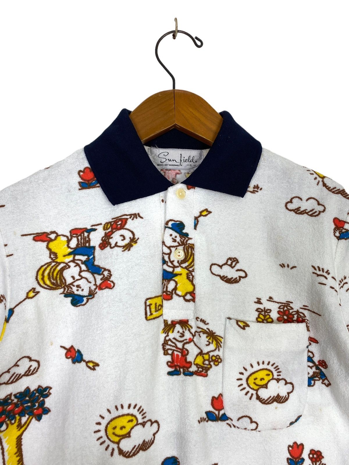 Japanese Brand Rare‼️ Vintage Sunfield Polos Full Print Made in Japan Size US M / EU 48-50 / 2 - 2 Thumbnail