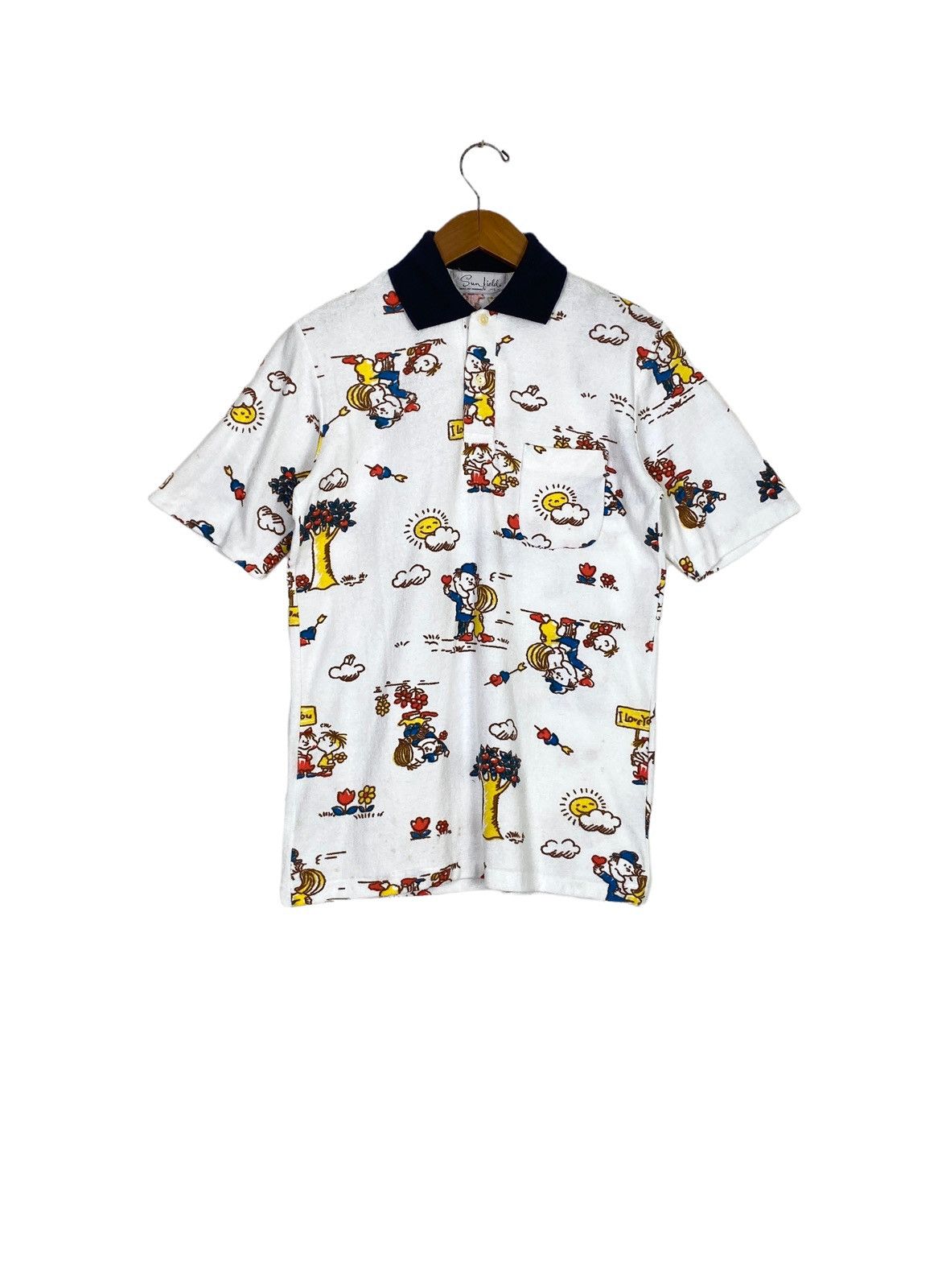 Japanese Brand Rare‼️ Vintage Sunfield Polos Full Print Made in Japan Size US M / EU 48-50 / 2 - 1 Thumbnail