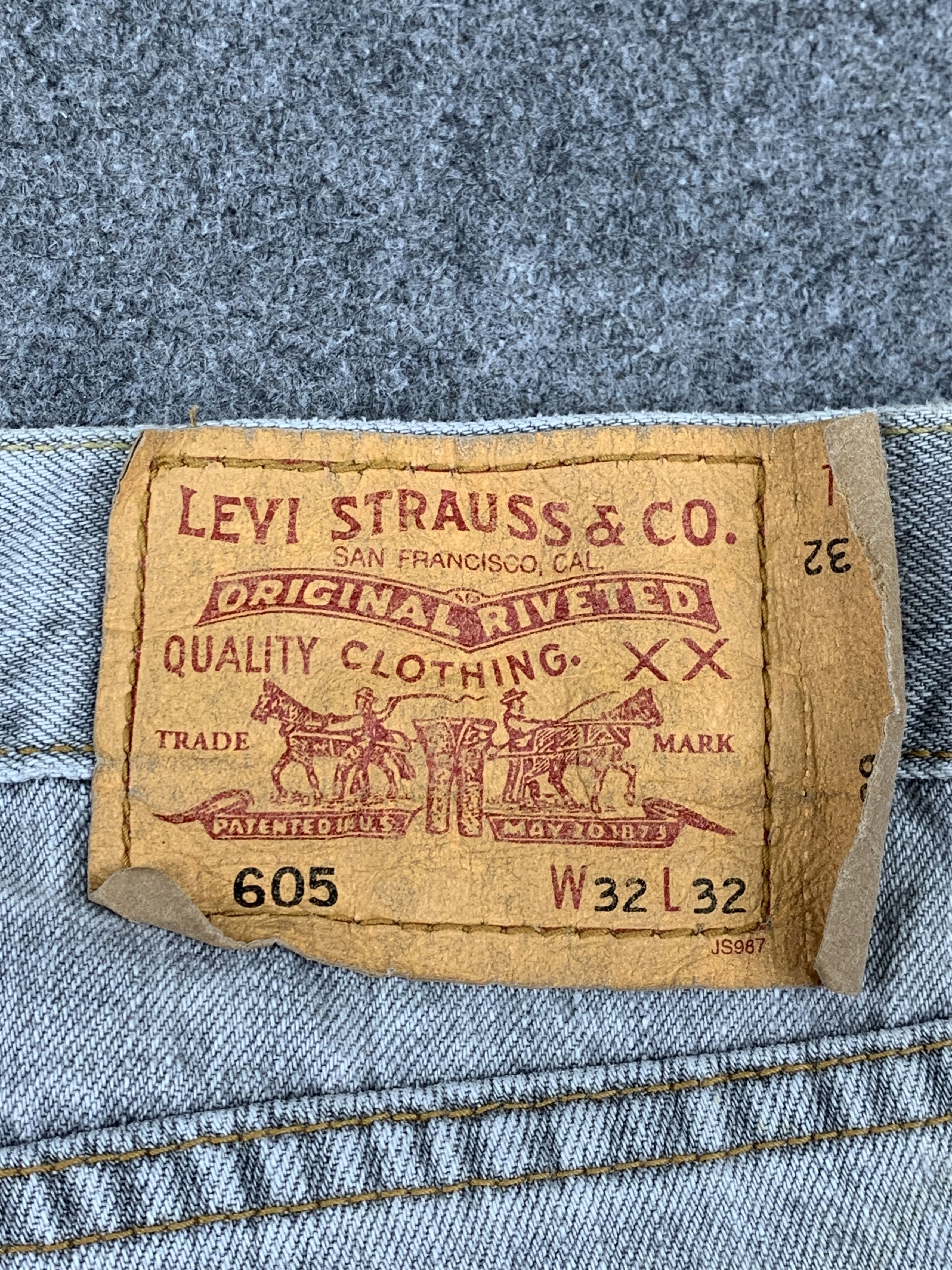 Levi's Vintage Levis 605 Faded Black Jeans DP1813 Size US 33 - 5 Thumbnail