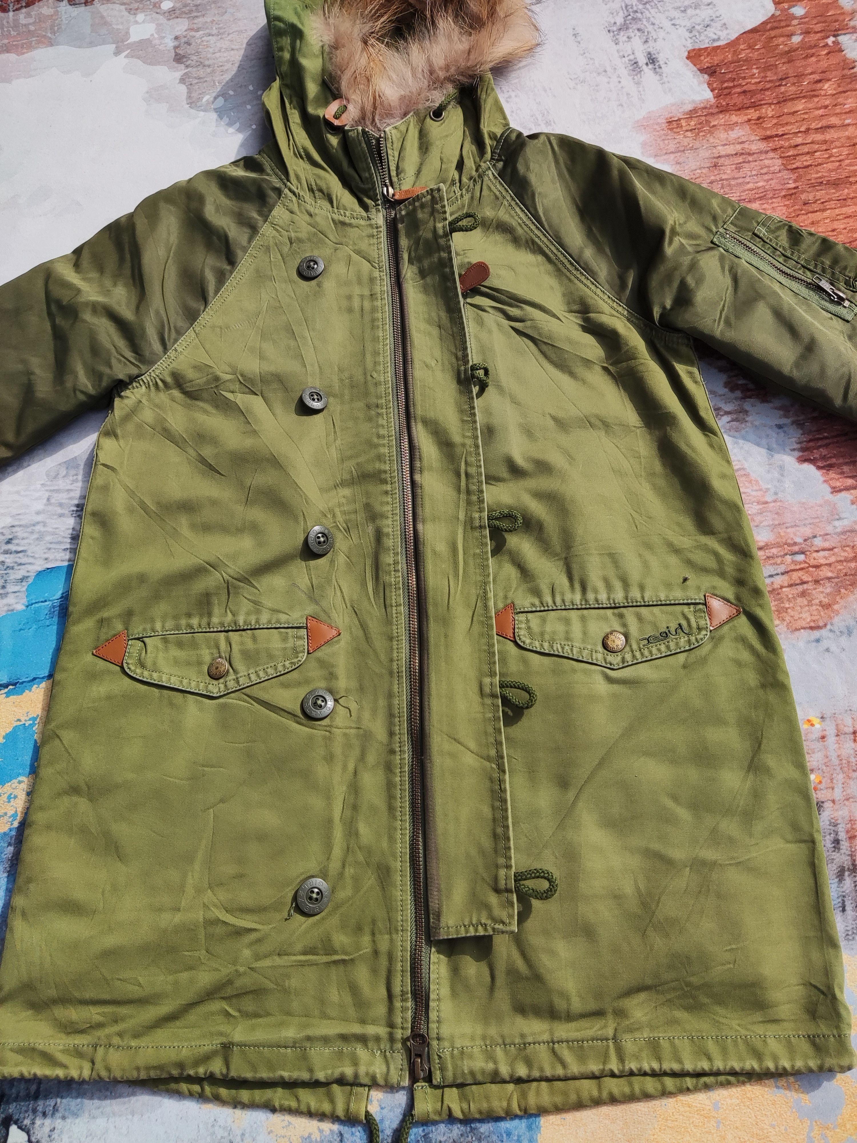 20471120 × Hysteric Glamour X-Girl Military Bomber Parkas Jacket Green Army Size US M / EU 48-50 / 2 - 4 Thumbnail