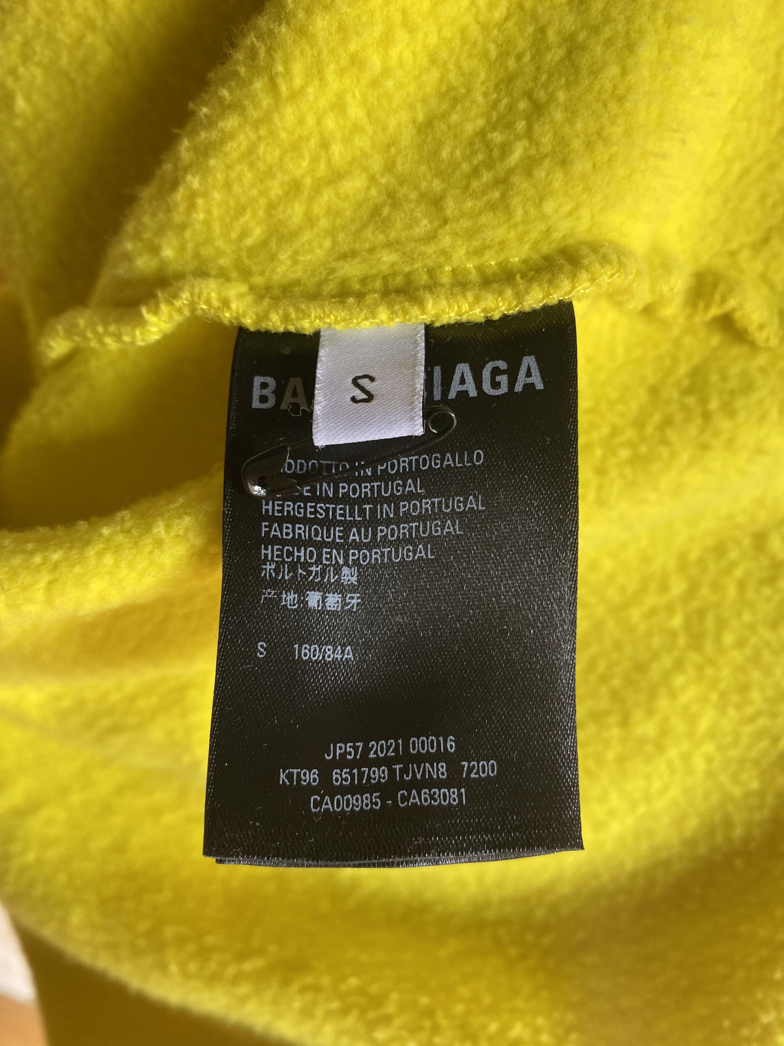 Balenciaga Oversized Yellow Faded Destroyed Hoodie Size S Size US S / EU 44-46 / 1 - 9 Thumbnail