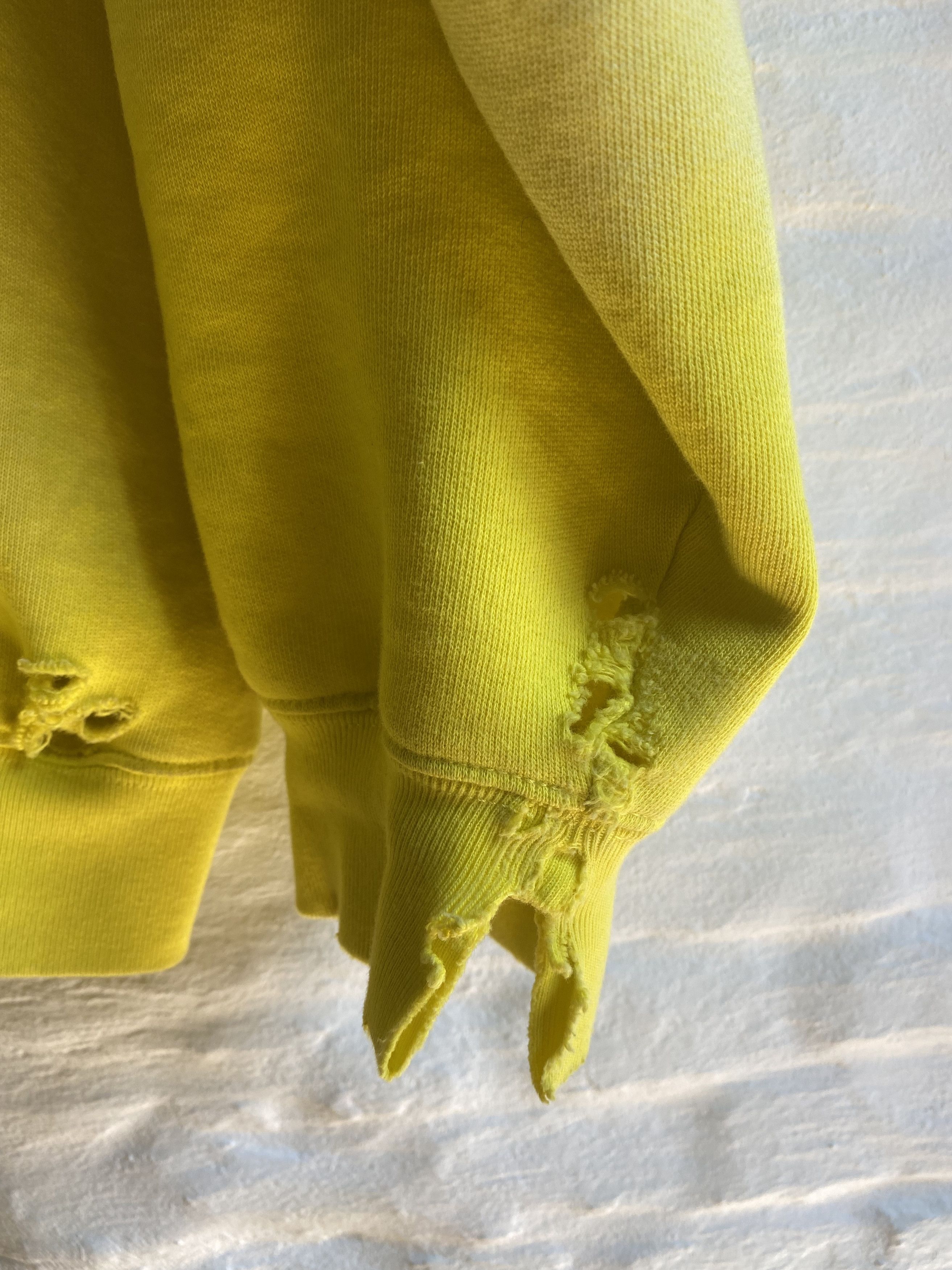 Balenciaga Oversized Yellow Faded Destroyed Hoodie Size S Size US S / EU 44-46 / 1 - 7 Thumbnail