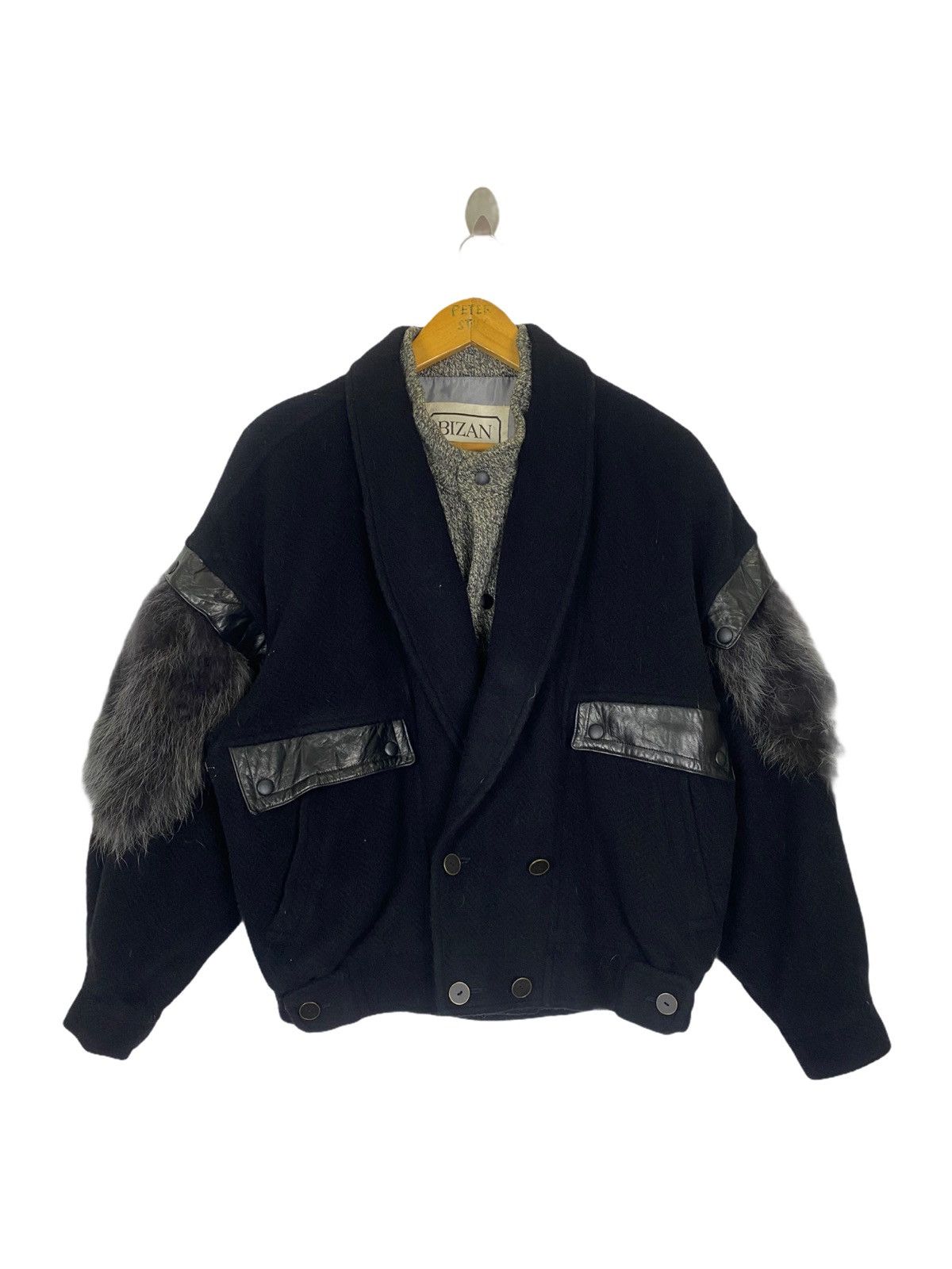BIJAN × Japanese Brand VINTAGE BIZAN BOMBER FUR JACKET NICE DESIGN Size US L / EU 52-54 / 3 - 1 Thumbnail