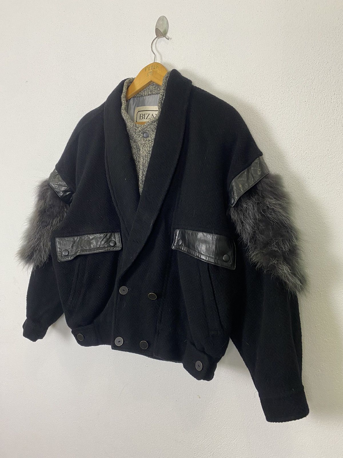 BIJAN × Japanese Brand VINTAGE BIZAN BOMBER FUR JACKET NICE DESIGN Size US L / EU 52-54 / 3 - 4 Thumbnail