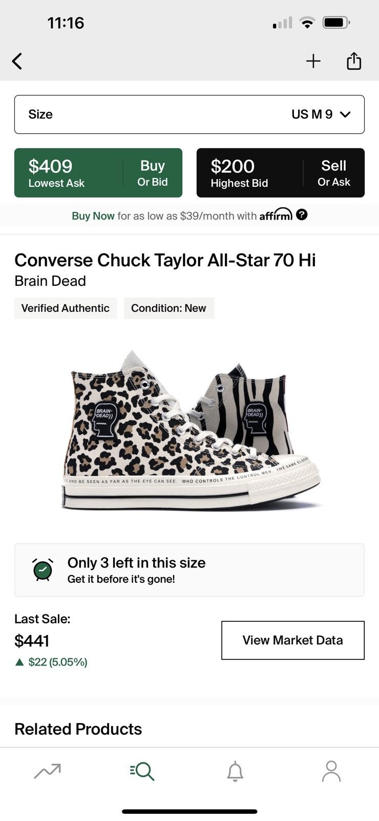 Brain Dead × Converse Brain Dead x Chuck 70 Hi Brain Dead 2018 Size US 9 / EU 42 - 12 Thumbnail