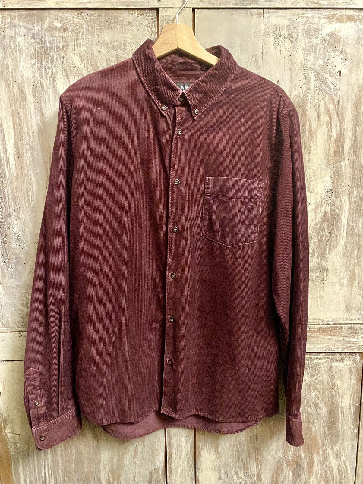 A.P.C. Purple velvet shirt APC xl fitted Size US XL / EU 56 / 4 - 1 Thumbnail
