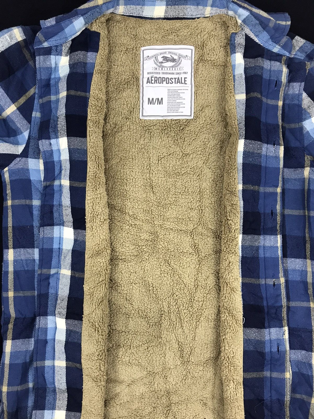 Flannel Aeropostale Sherpa Plaid Checked Double Pockets Flannel Size US L / EU 52-54 / 3 - 4 Thumbnail