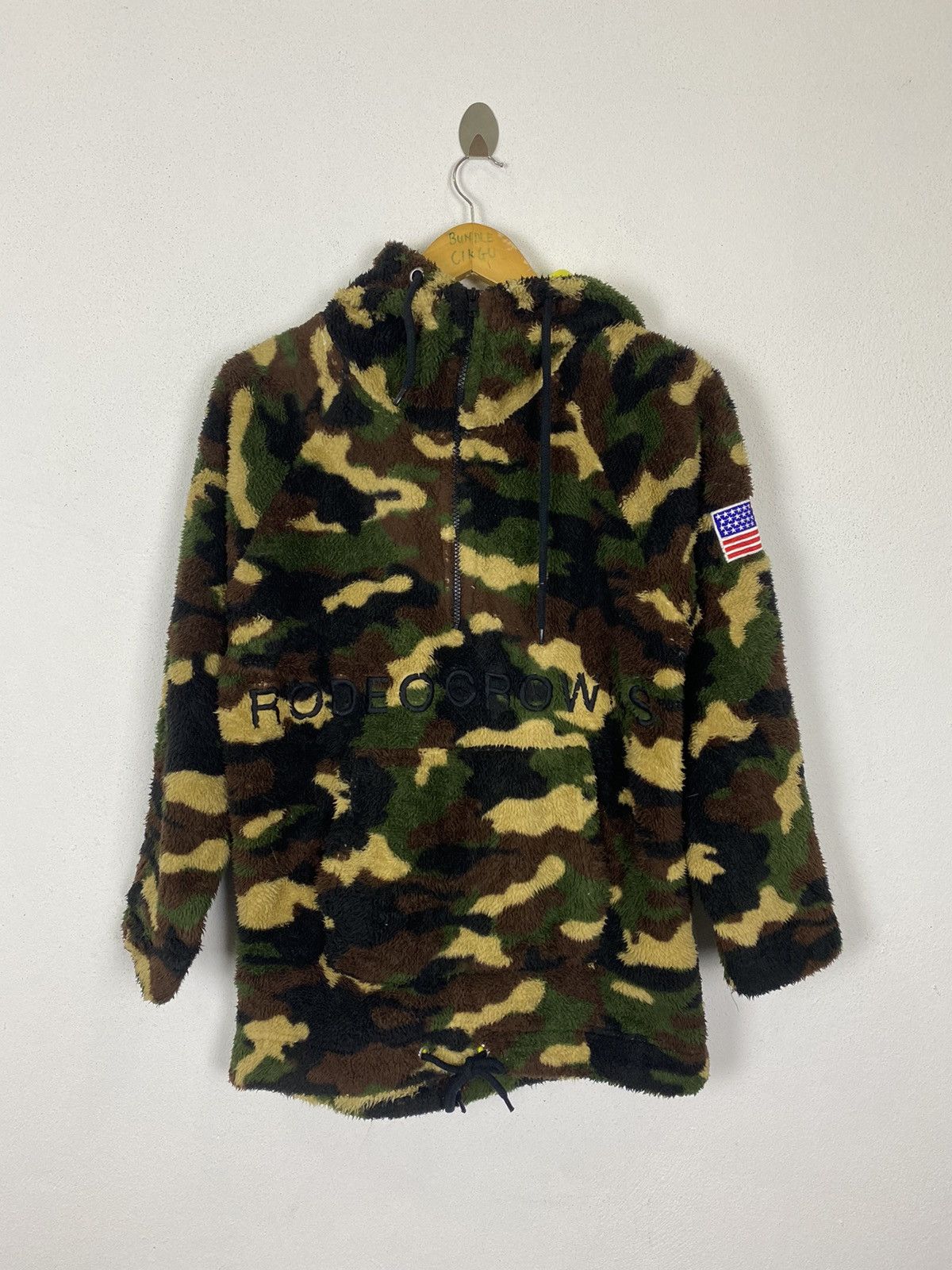 Japanese Brand RODEO CROWN CAMO FLEECE HOODIES SWEATER Size US M / EU 48-50 / 2 - 3 Thumbnail