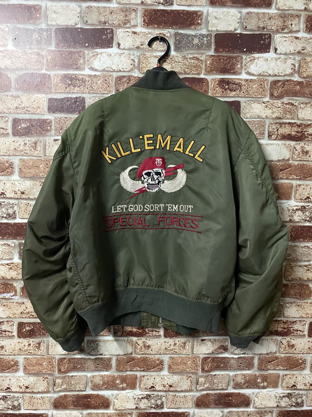 Vintage GK134🔥ARCHIEVES🔥VINTAGE SPECIAL FORCE BOMBER JACKET Size US L / EU 52-54 / 3 - 1 Thumbnail