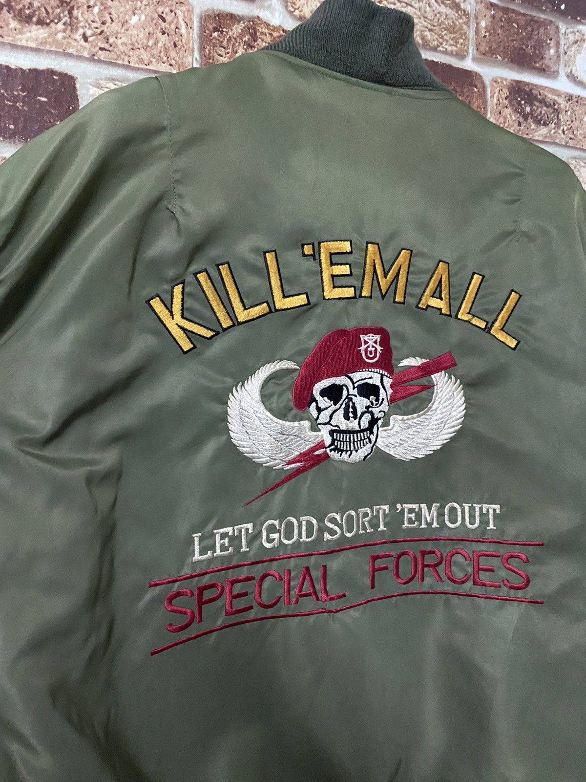 Vintage GK134🔥ARCHIEVES🔥VINTAGE SPECIAL FORCE BOMBER JACKET Size US L / EU 52-54 / 3 - 6 Thumbnail