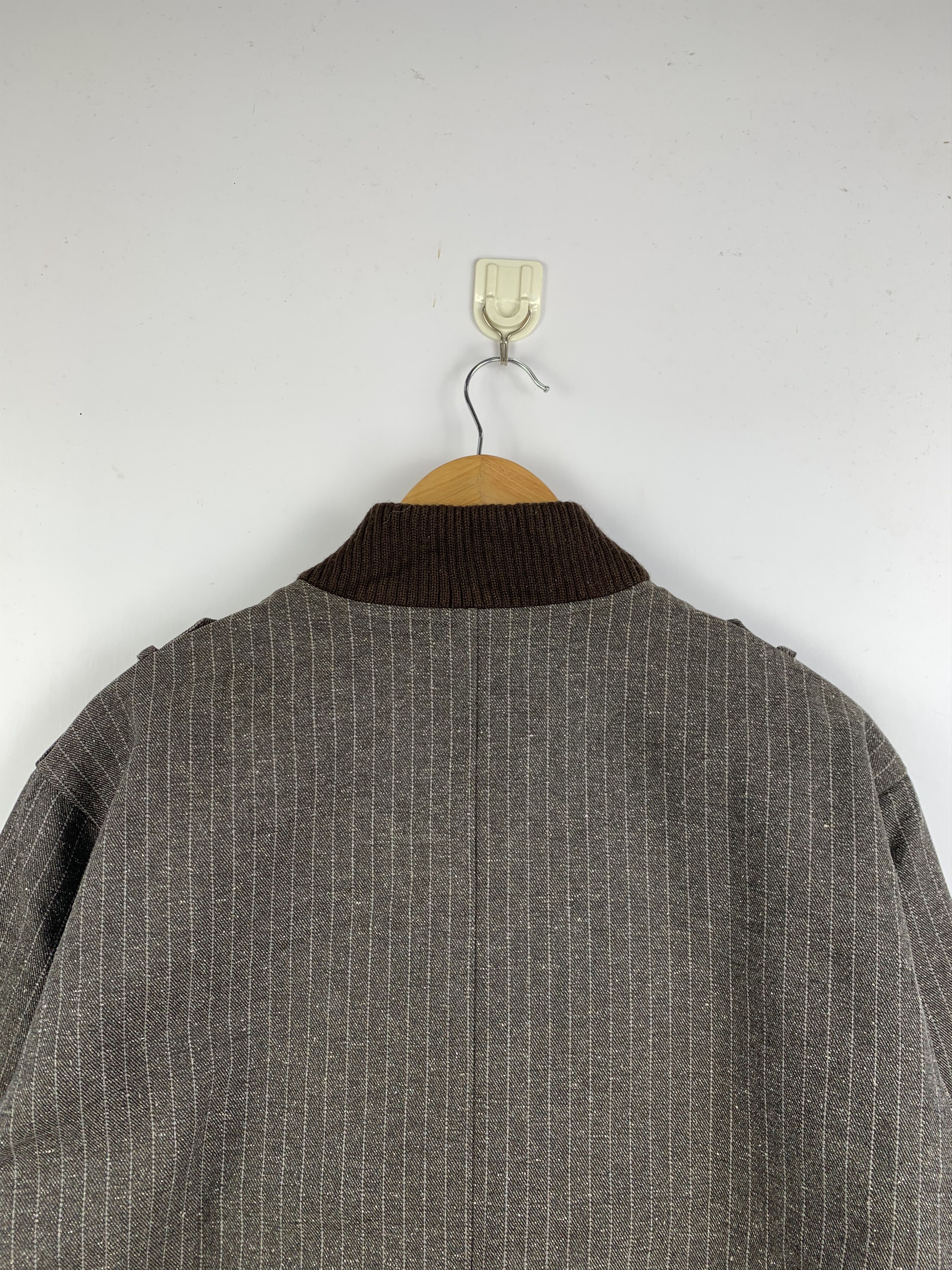 Japanese Brand Vintage MOVIN Nice Striped Wool Bomber Jacket Size US L / EU 52-54 / 3 - 5 Thumbnail