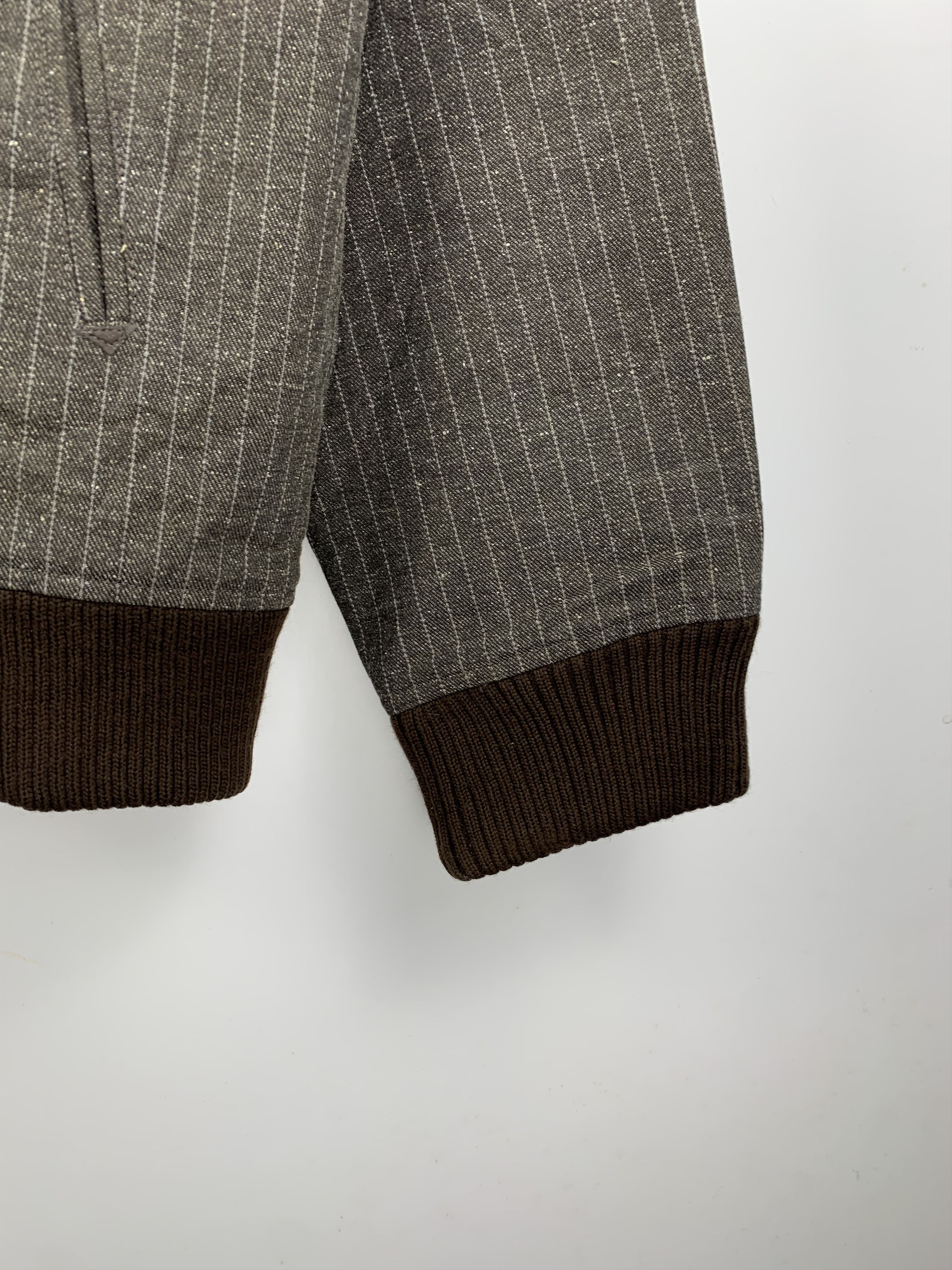Japanese Brand Vintage MOVIN Nice Striped Wool Bomber Jacket Size US L / EU 52-54 / 3 - 7 Thumbnail