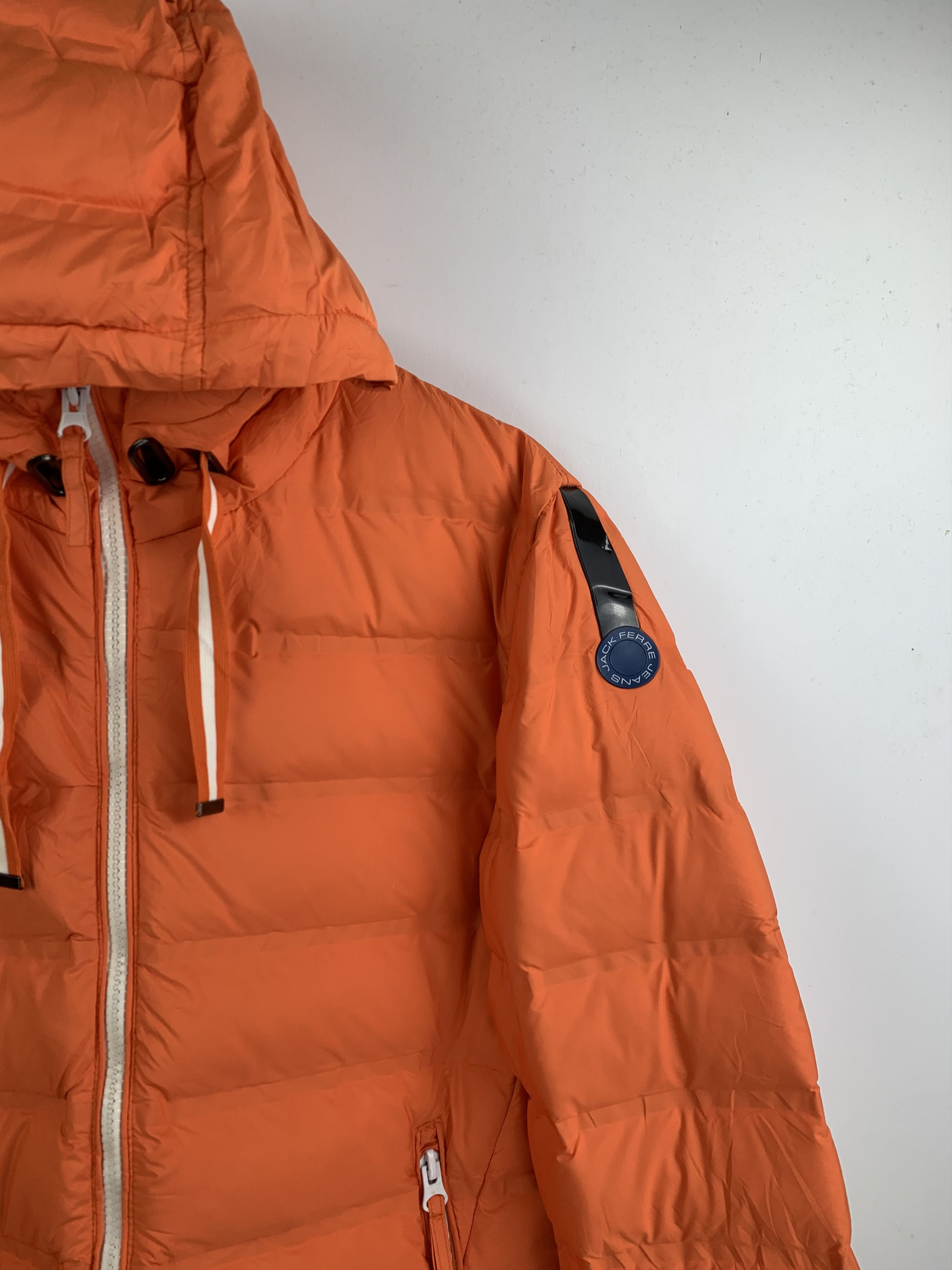 Japanese Brand Vintage Archive Jack Ferre Orange Hooded Puffer Jacket Size US XL / EU 56 / 4 - 4 Thumbnail
