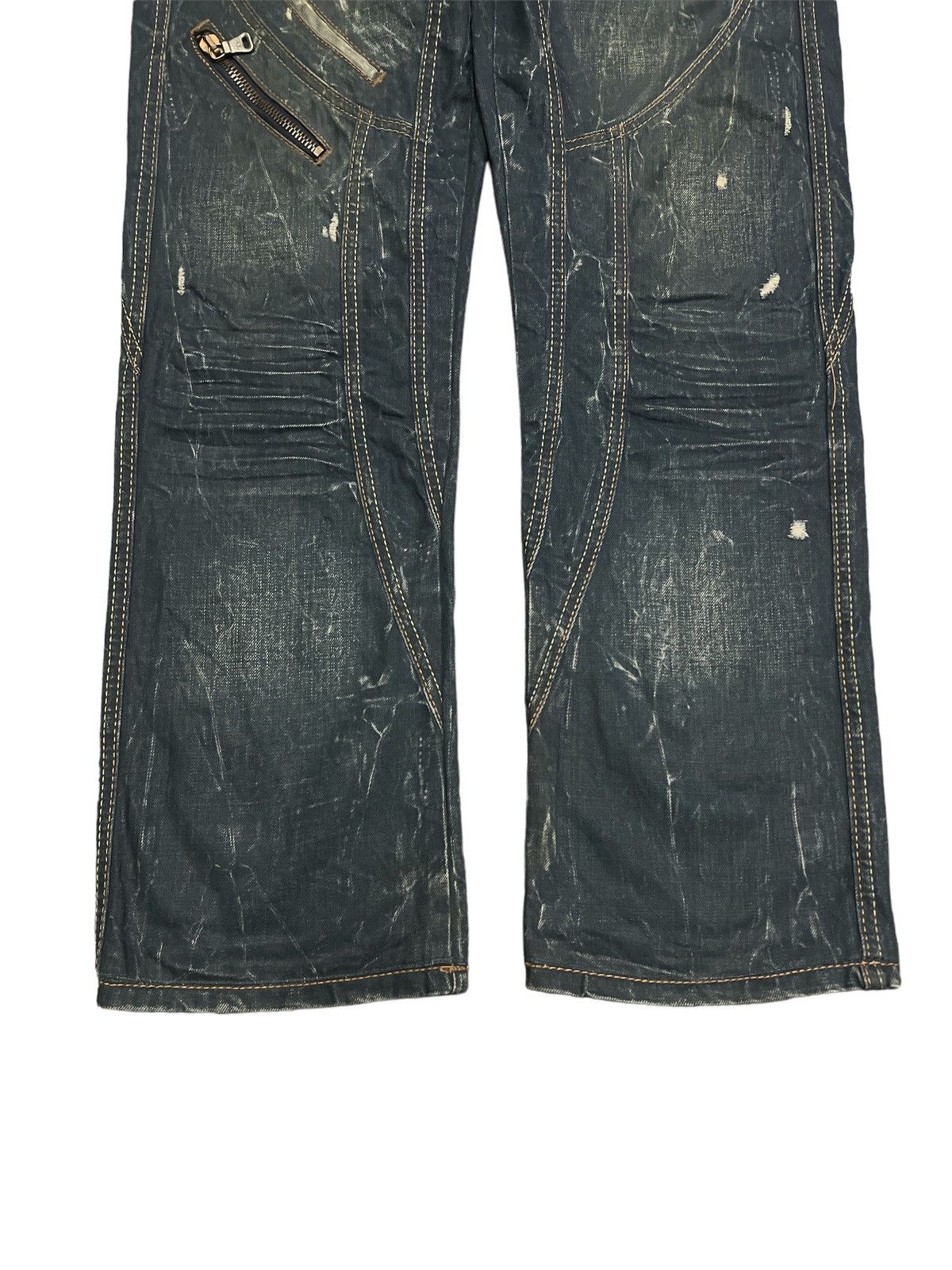 Other SICK💥CIPO&BAXX DISTRESSED DENIM PANTS INSPIRED ISSEY MIYAKE Size US 35 - 4 Thumbnail