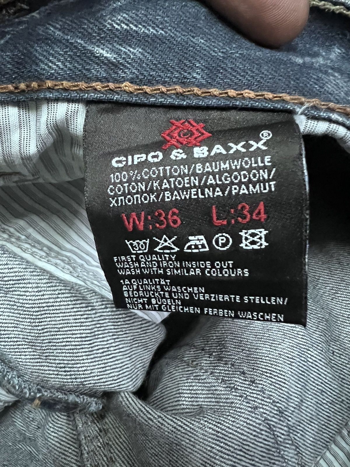 Other SICK💥CIPO&BAXX DISTRESSED DENIM PANTS INSPIRED ISSEY MIYAKE Size US 35 - 10 Thumbnail