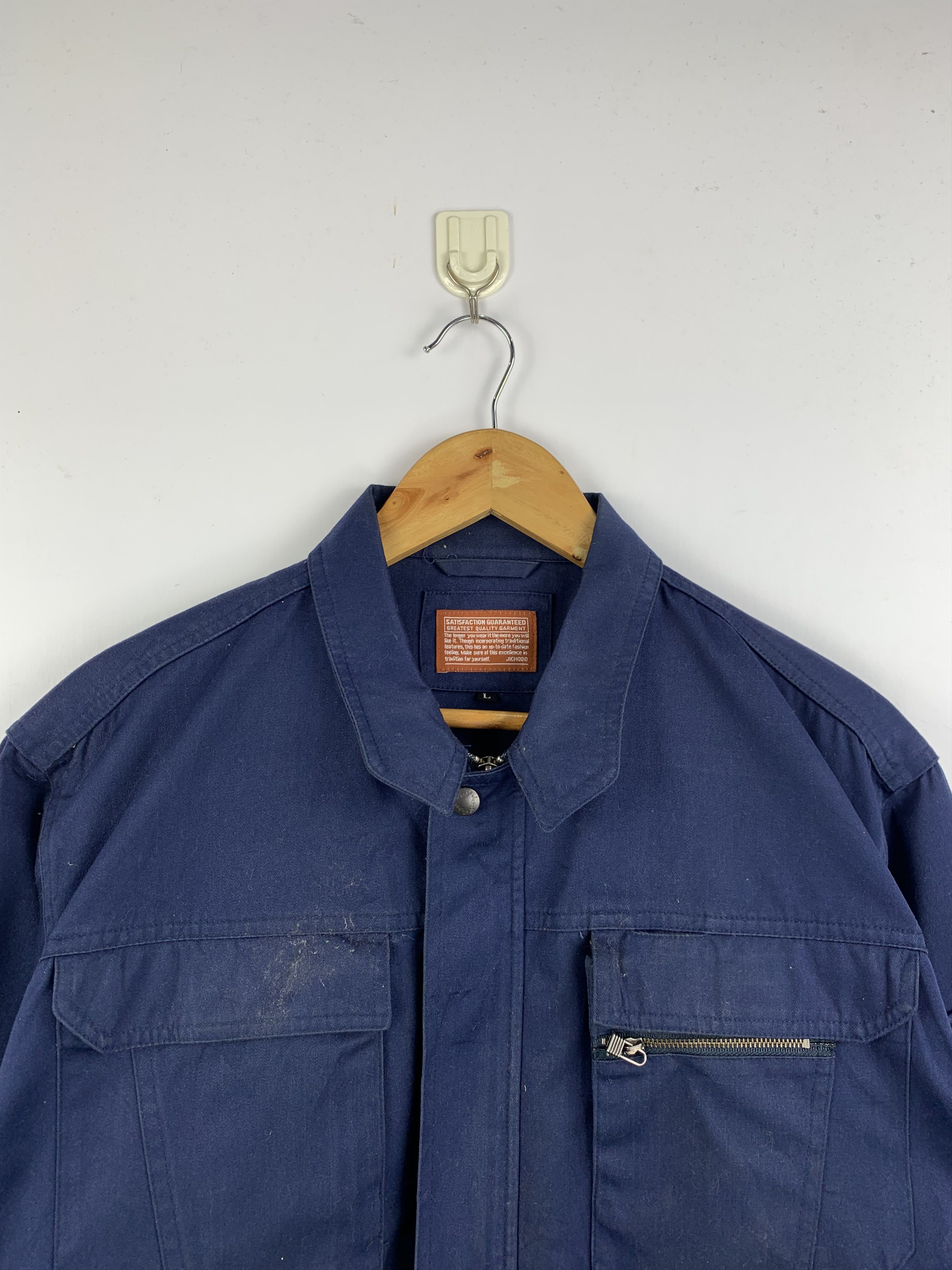 Japanese Brand Vintage Jichood Trad-Modern Twill Workwear Jacket Size US L / EU 52-54 / 3 - 3 Thumbnail