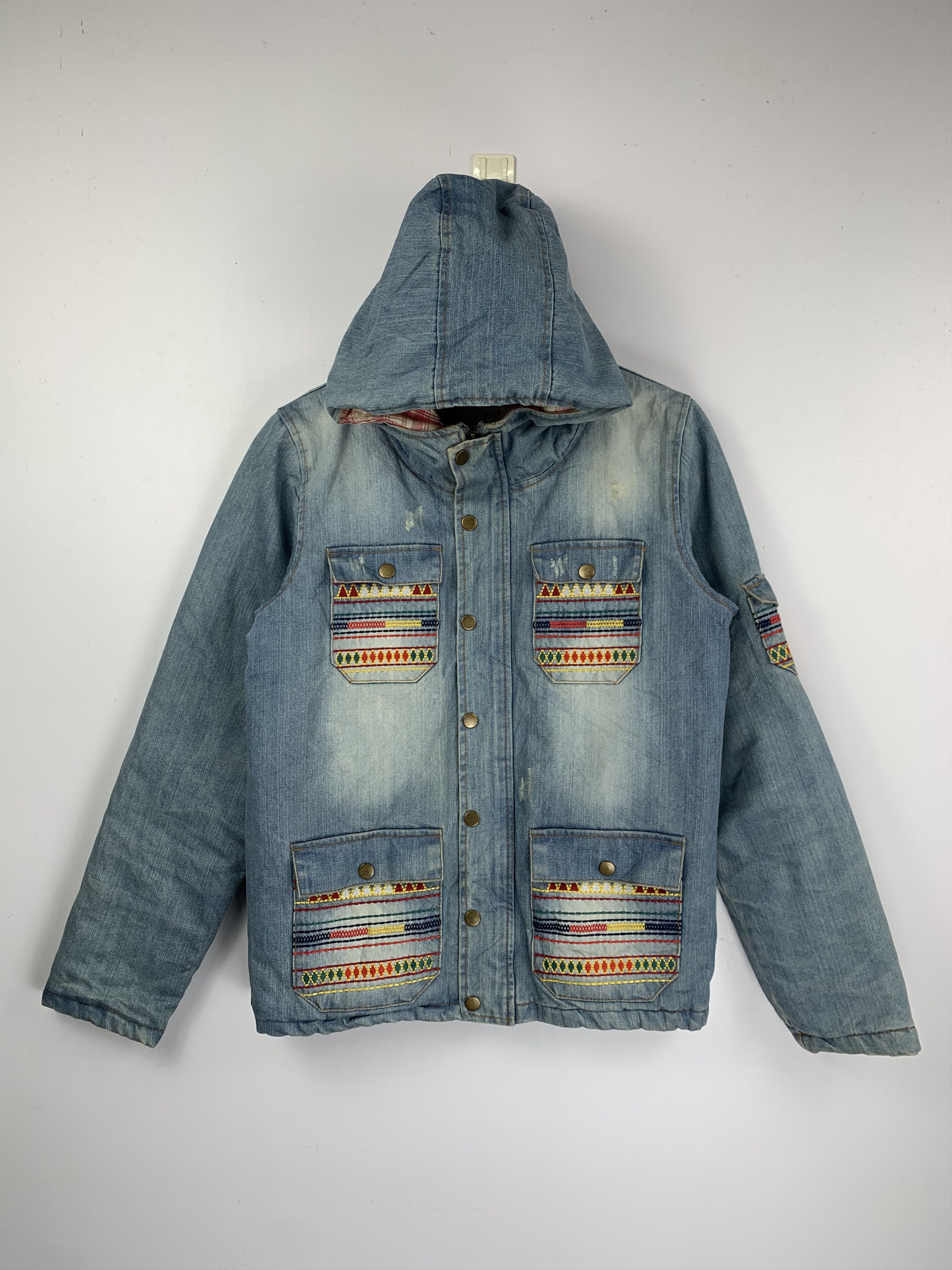 Japanese Brand Vintage Japanese Brand Multi Pocket Faded Denim Jacket Size US S / EU 44-46 / 1 - 1 Thumbnail