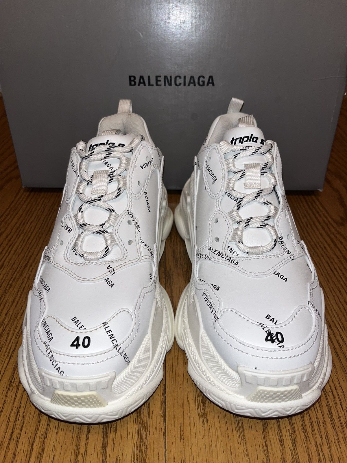 Balenciaga Balenciaga Triple S All Over Logo Sneaker Size US 7 / EU 40 - 2 Thumbnail
