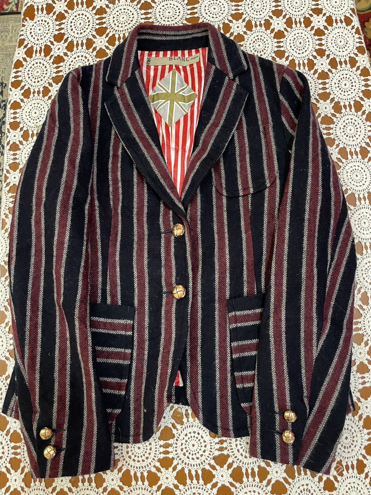 Japanese Brand Blanc Basque inspired by street Punk style CBGB Stripe coat Size US S / EU 44-46 / 1 - 1 Thumbnail