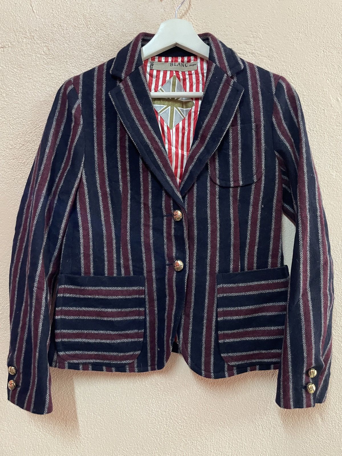 Japanese Brand Blanc Basque inspired by street Punk style CBGB Stripe coat Size US S / EU 44-46 / 1 - 3 Thumbnail