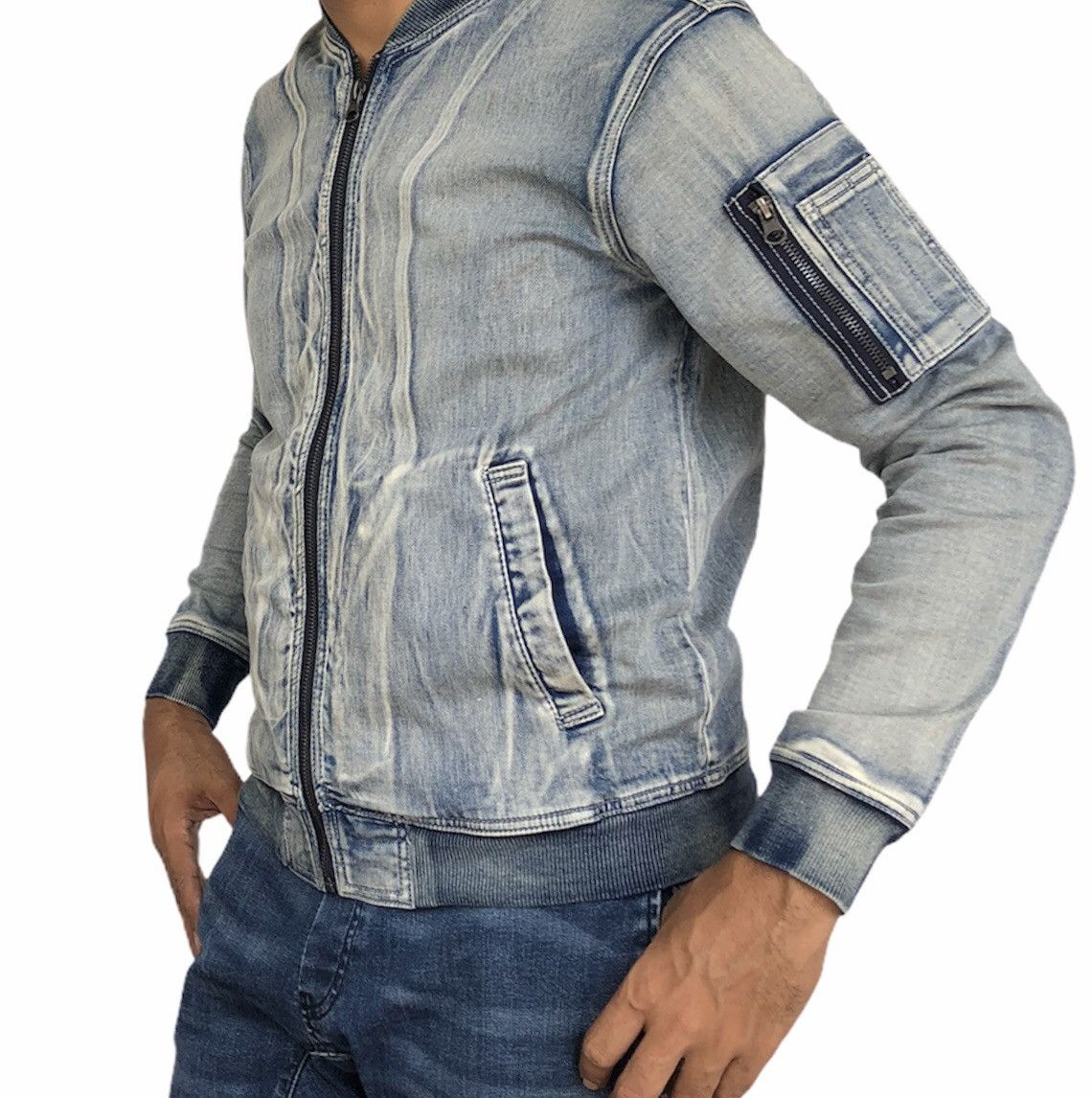Japanese Brand CavariA Mens Season Bomber Denime Jacket Size US M / EU 48-50 / 2 - 11 Thumbnail