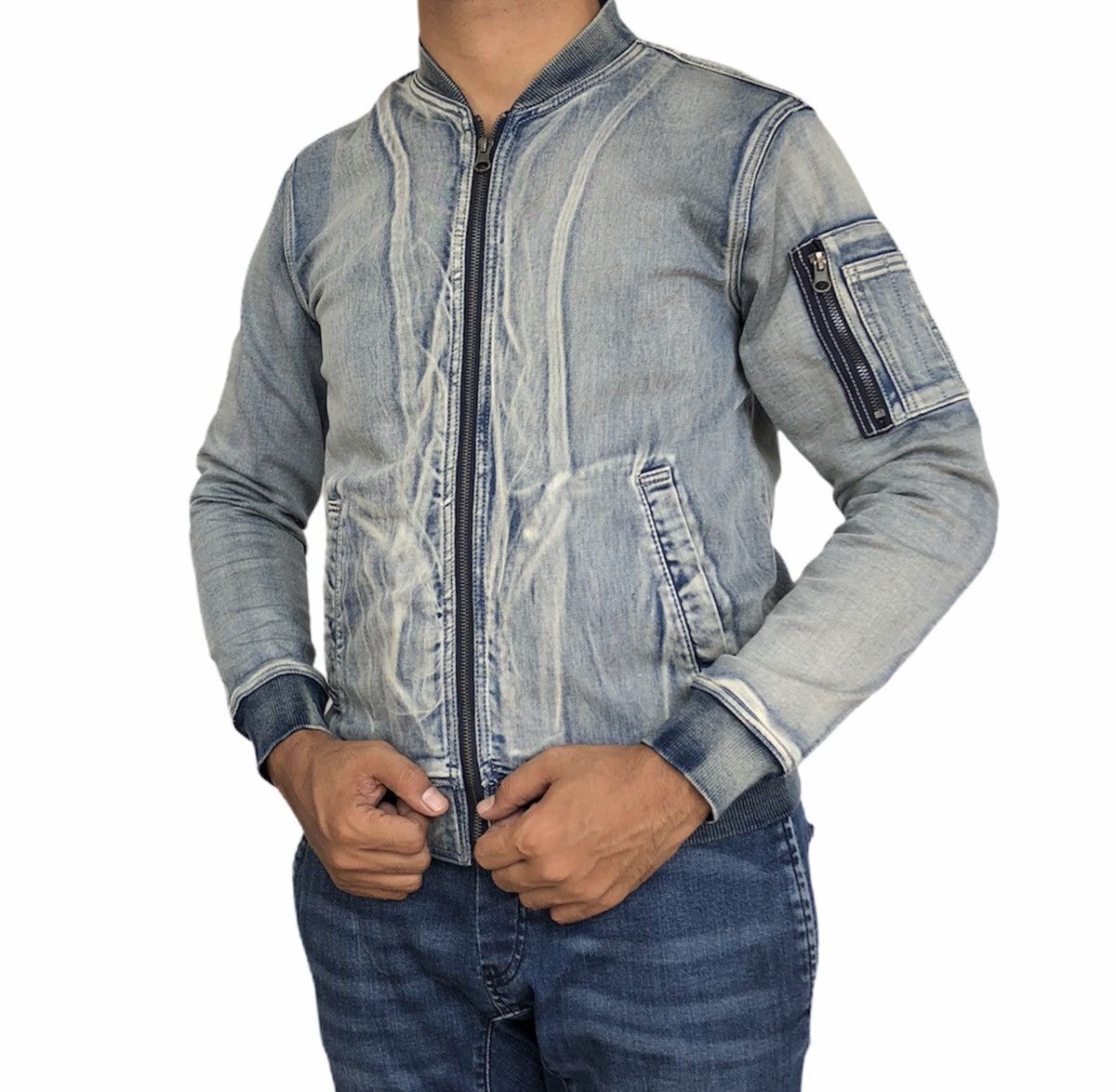 Japanese Brand CavariA Mens Season Bomber Denime Jacket Size US M / EU 48-50 / 2 - 10 Thumbnail