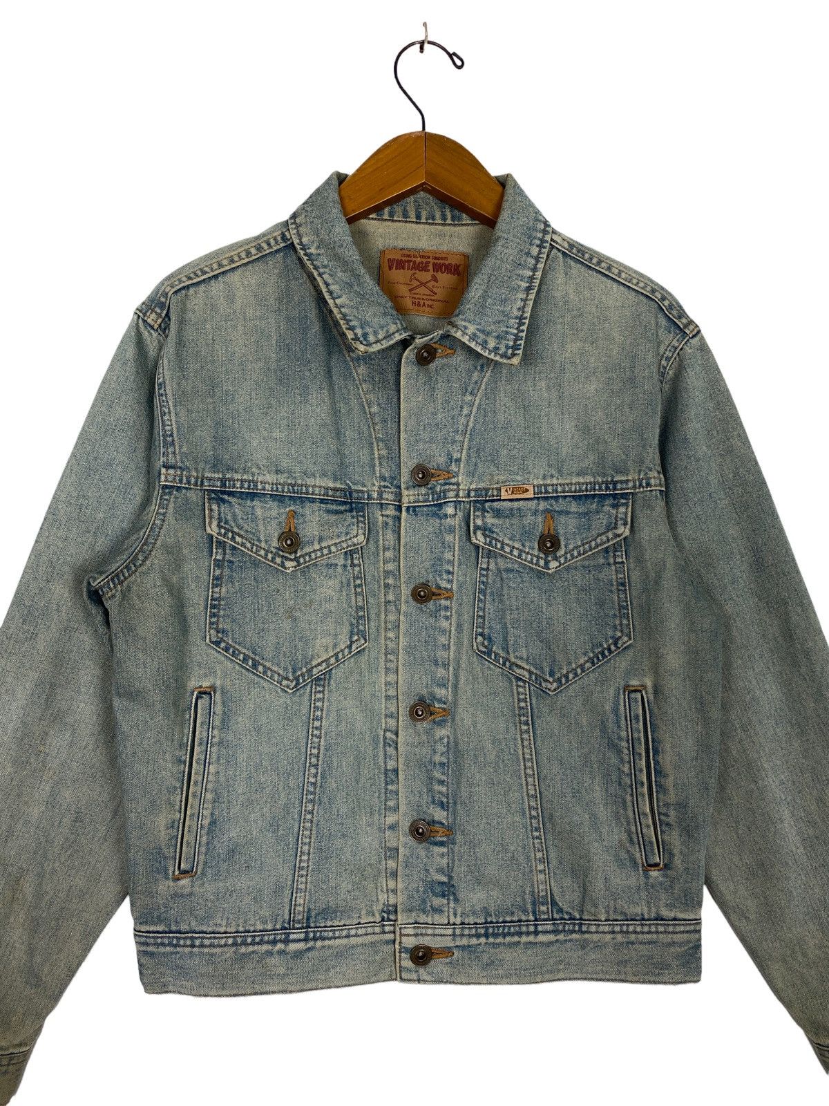 Japanese Brand Rare‼️ Vintage Work H & A Denim Trucker Jacket Made in Japan Size US M / EU 48-50 / 2 - 2 Thumbnail